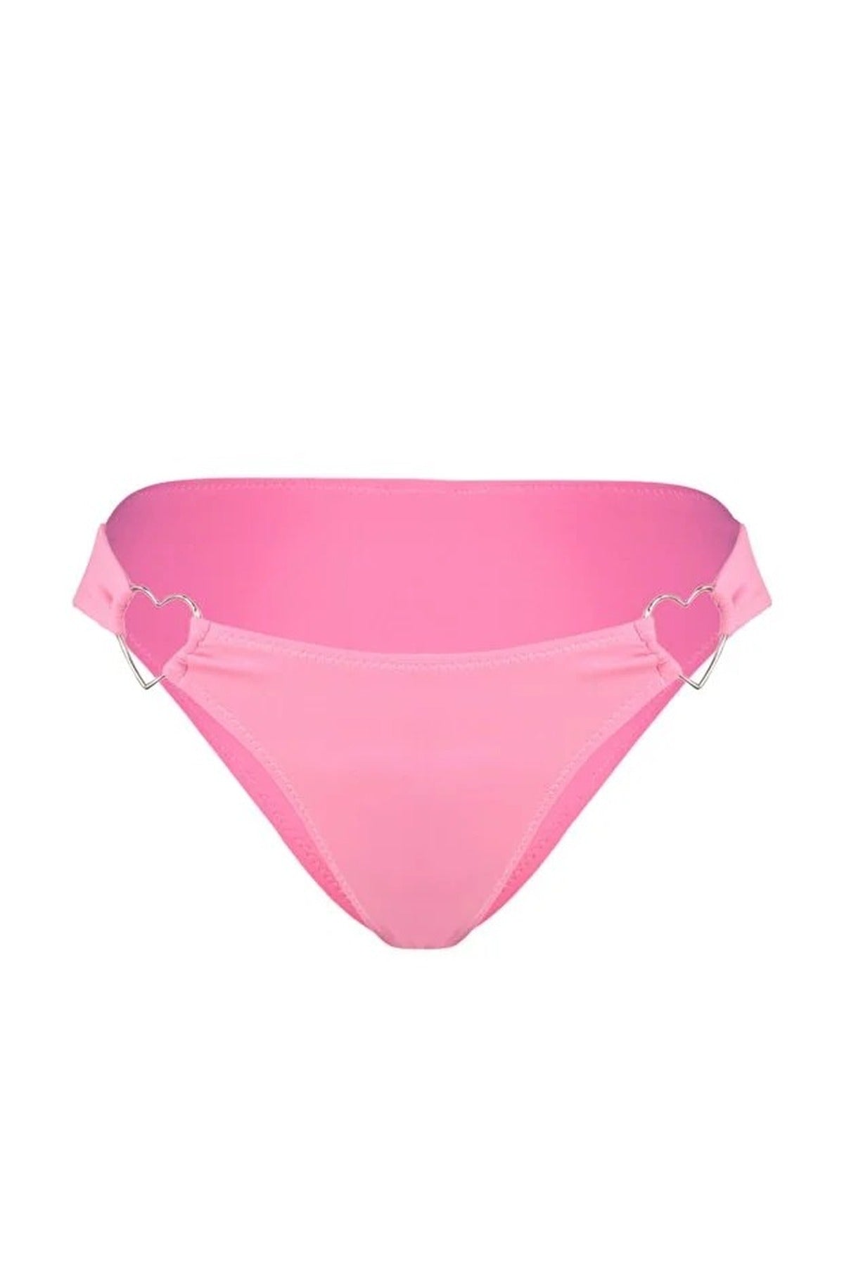 Pink Hardware Detail Regular Waist Bikini Bottom, Image 2 of 4
