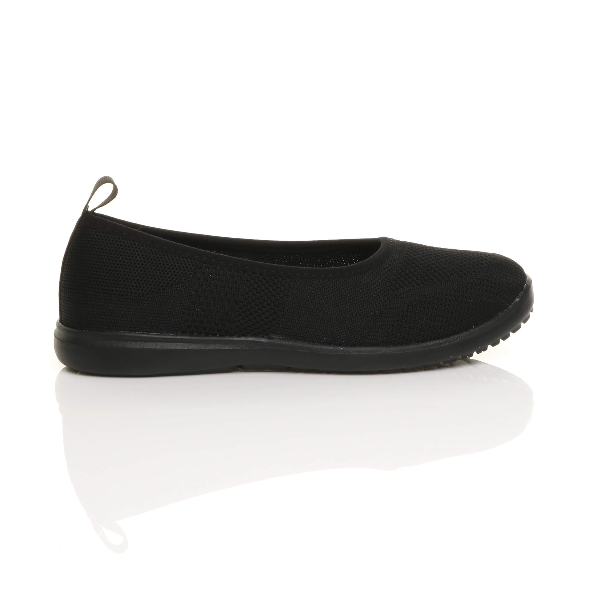 Black AJVANI Black Flat Comfort Slip On Trainers, Image 2 of 6