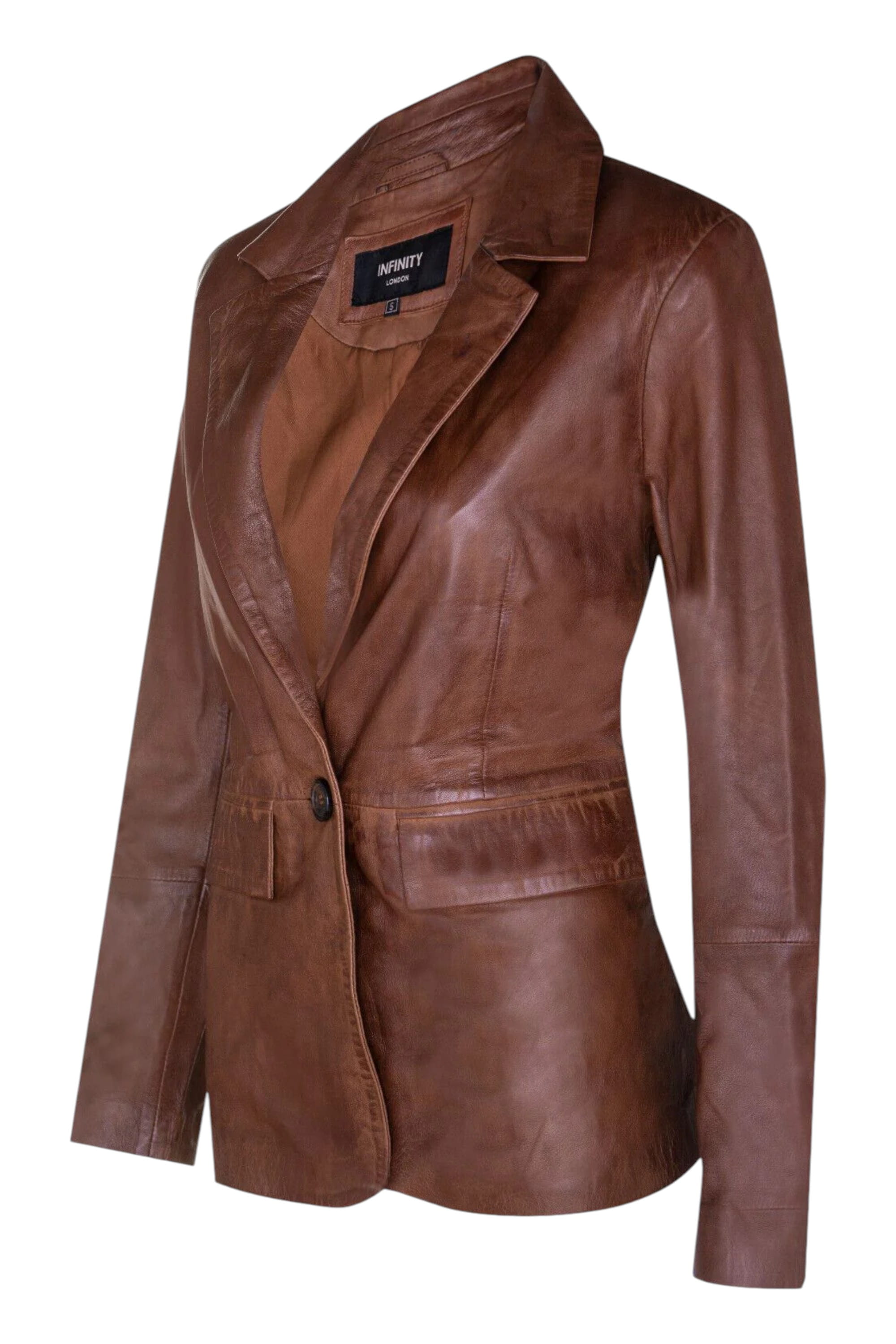 Tan Soft Leather Blazer Jacket-Apeldoorn, Image 3 of 5