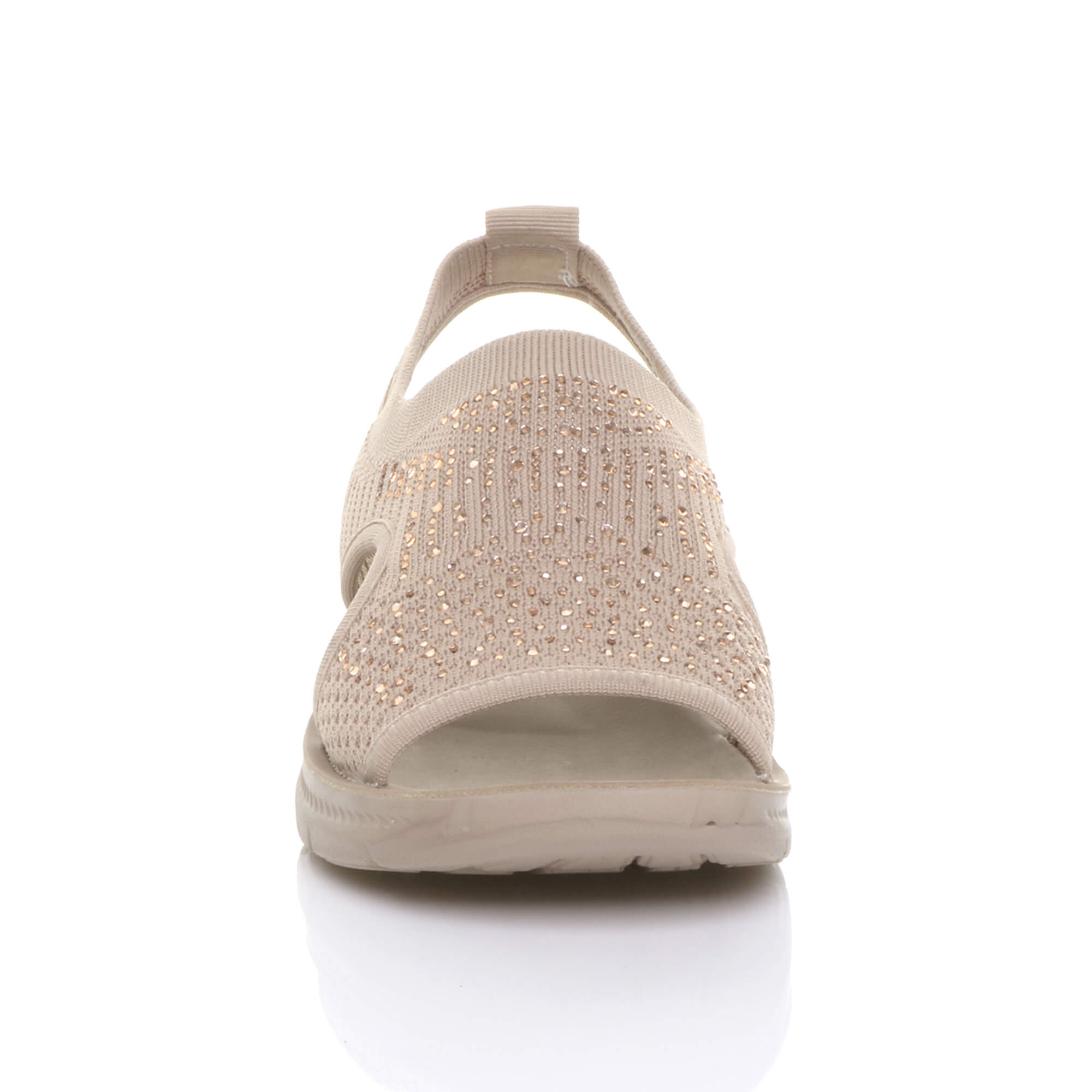 Rose Gold AJVANI Rose Gold Slingback Diamante Summer Holiday Comfort Sandals, Image 5 of 5