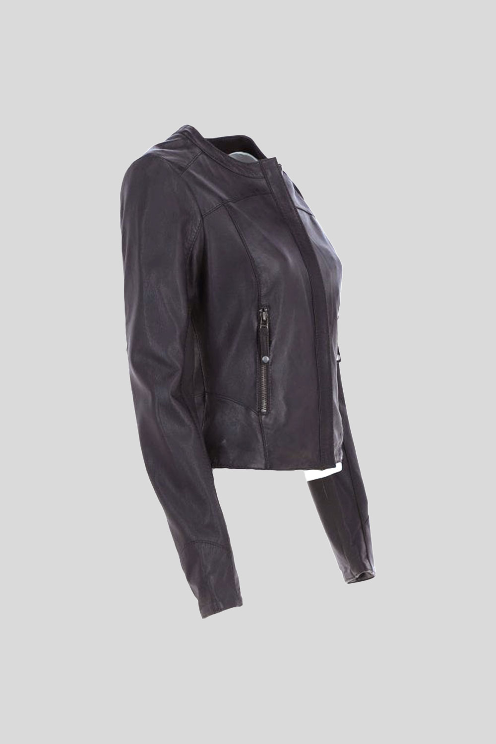 Dark Brown Brampton London Dark Brown 'Style E' Real Leather Jacket, Image 4 of 4