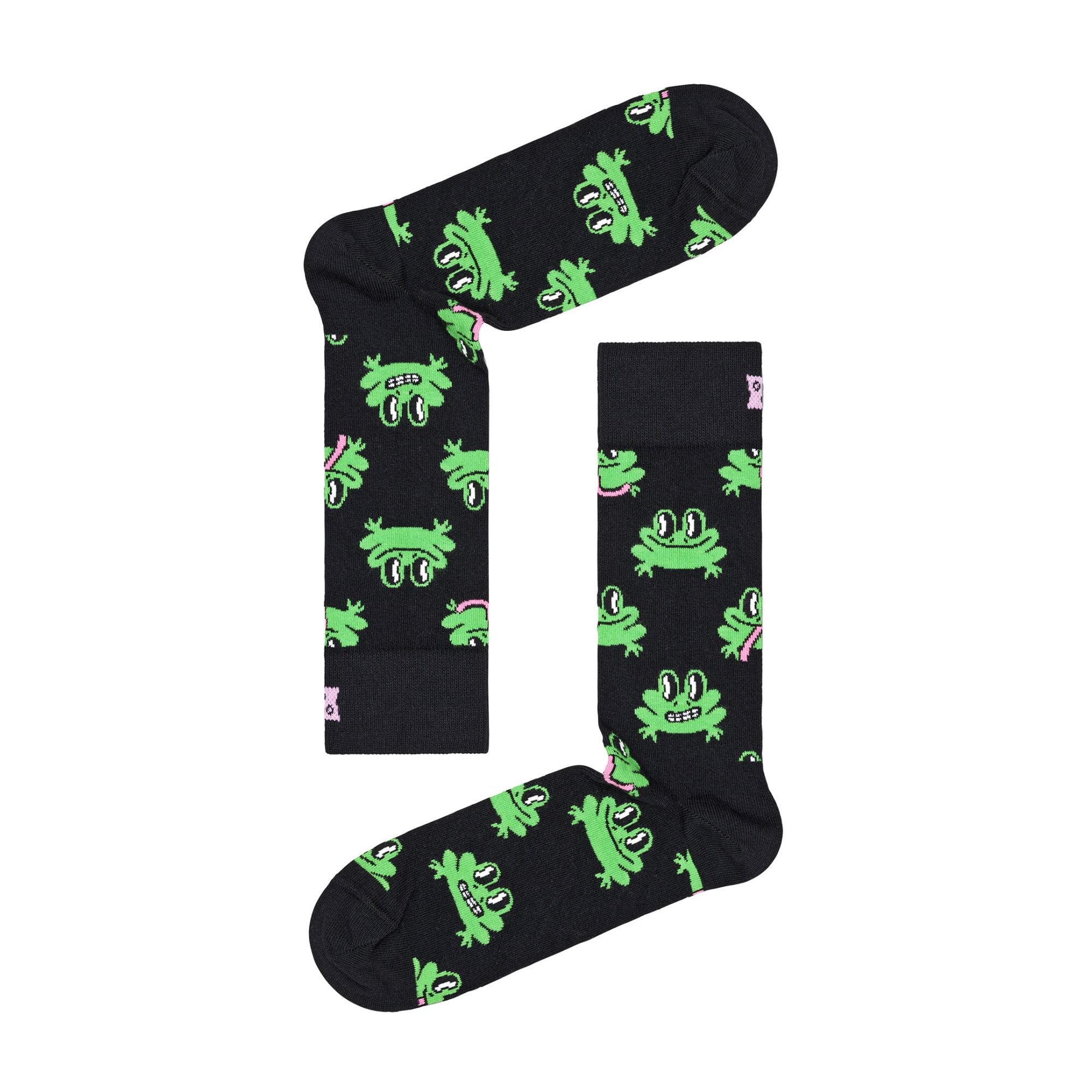 Green 1 Pack & Cotton Black Frog Design Socks, Image 3 of 3