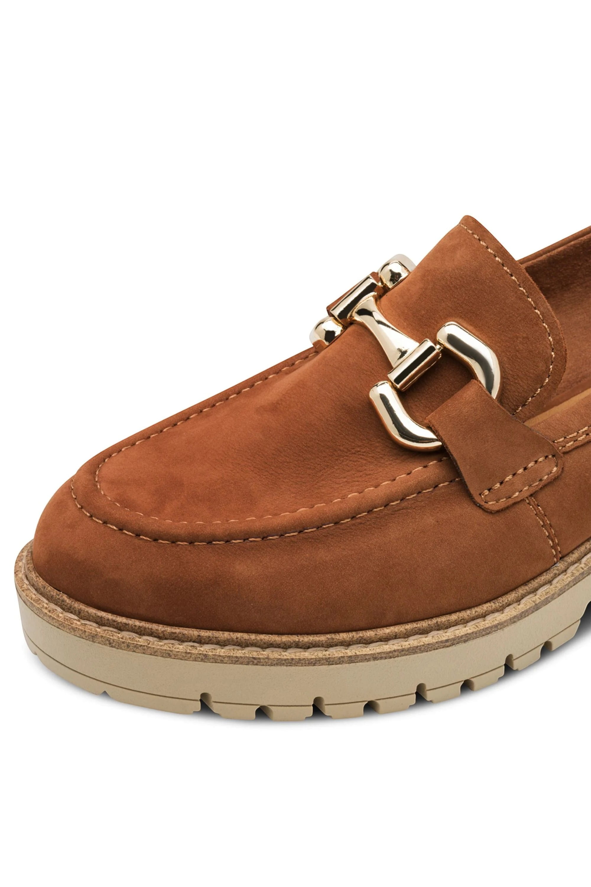 Brown Tamaris Brown Tamaris Cognac Leather Platform Loafers, Image 7 of 7