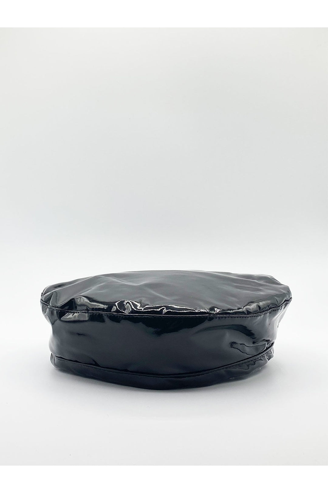 Black Wet Look Beret In Black, Image 1 of 4