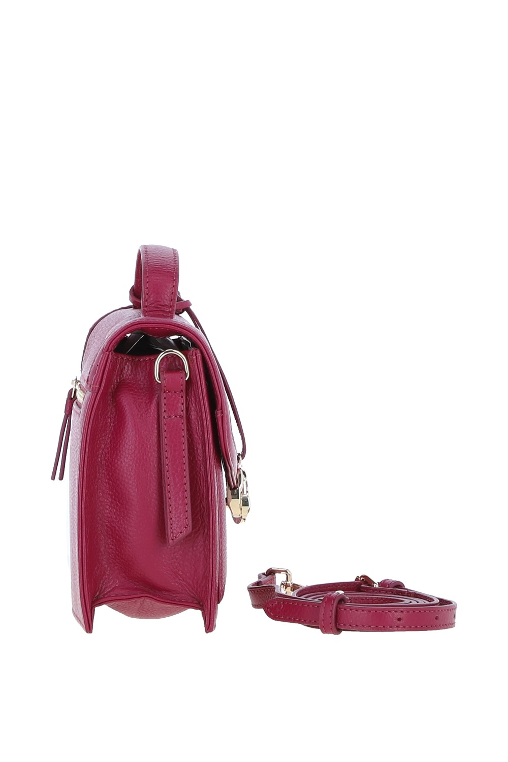 Raspberry Compact Handbag With Detachable Crossbody Strap, Image 4 of 4