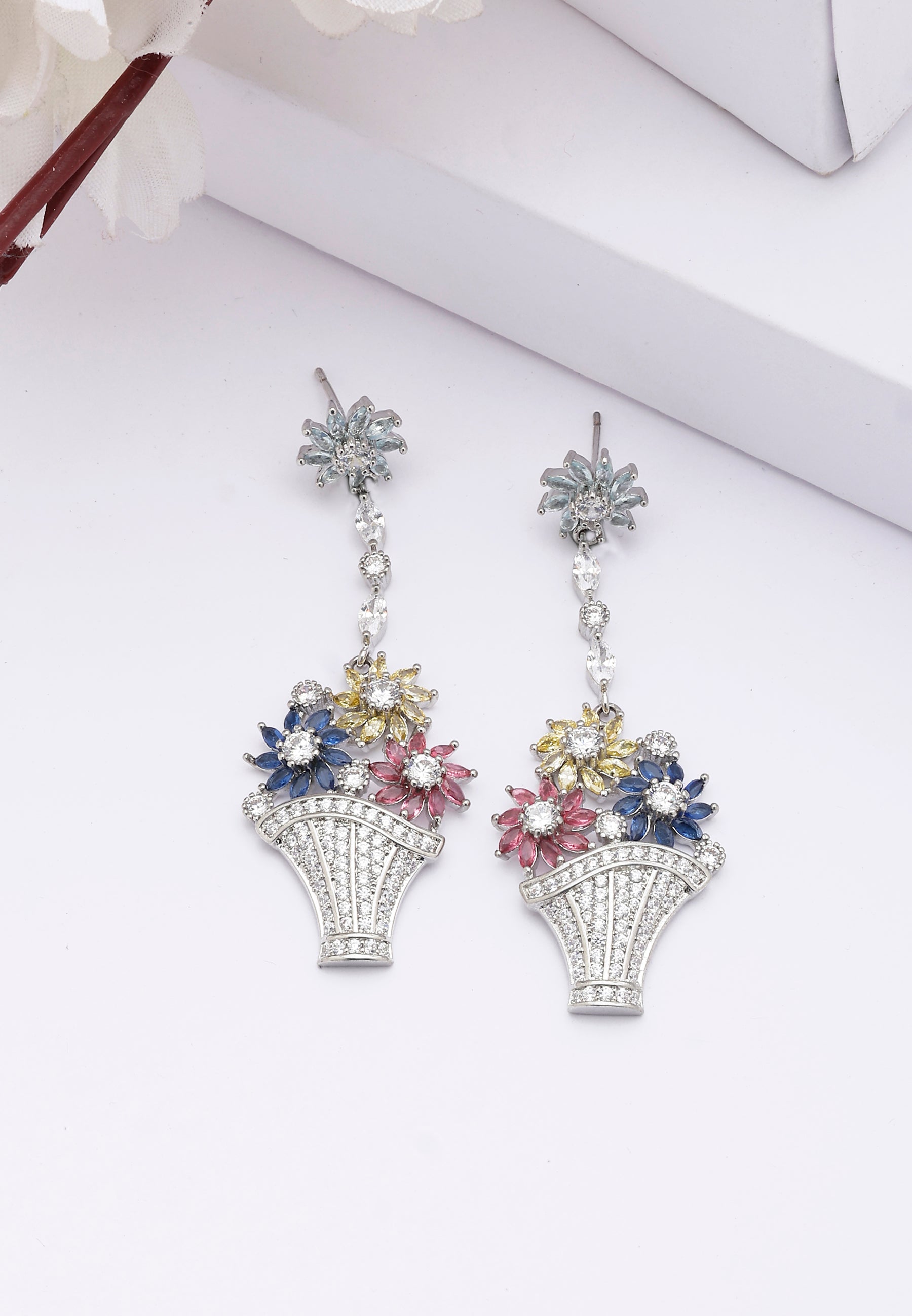 Multi AVANT-GARDE PARIS Multi Diva Cute Bouquet Drop Earrings, Image 2 of 5