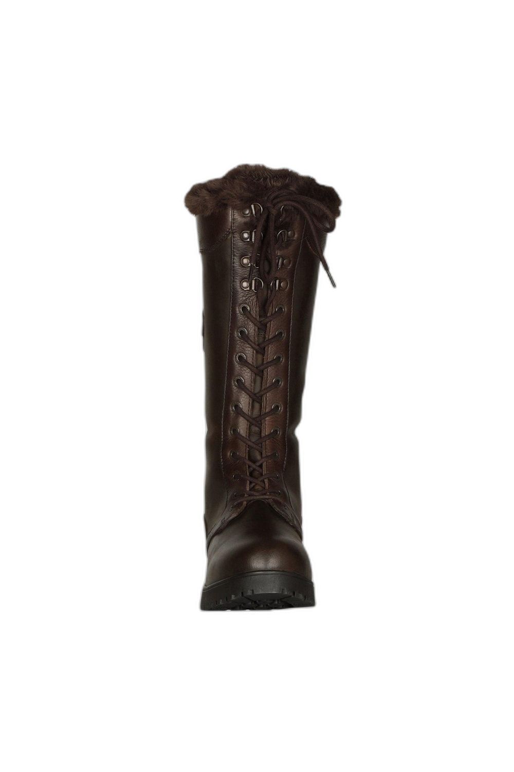 Brown Nola Leather Lace Up Standard Country Boots, Image 2 of 8