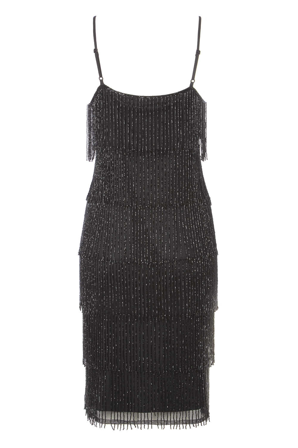 Black Dusk Fringe Beaded Flapper Dress, Image 5 of 5