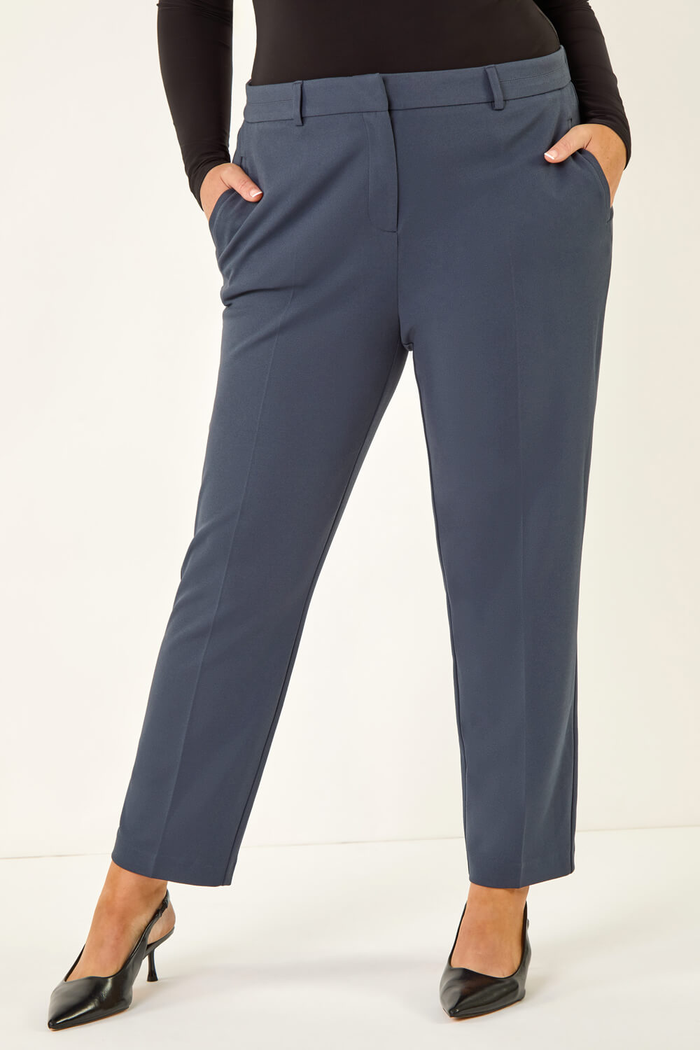 Dark Grey Curve Straight Leg Trouser, Image 5 of 5