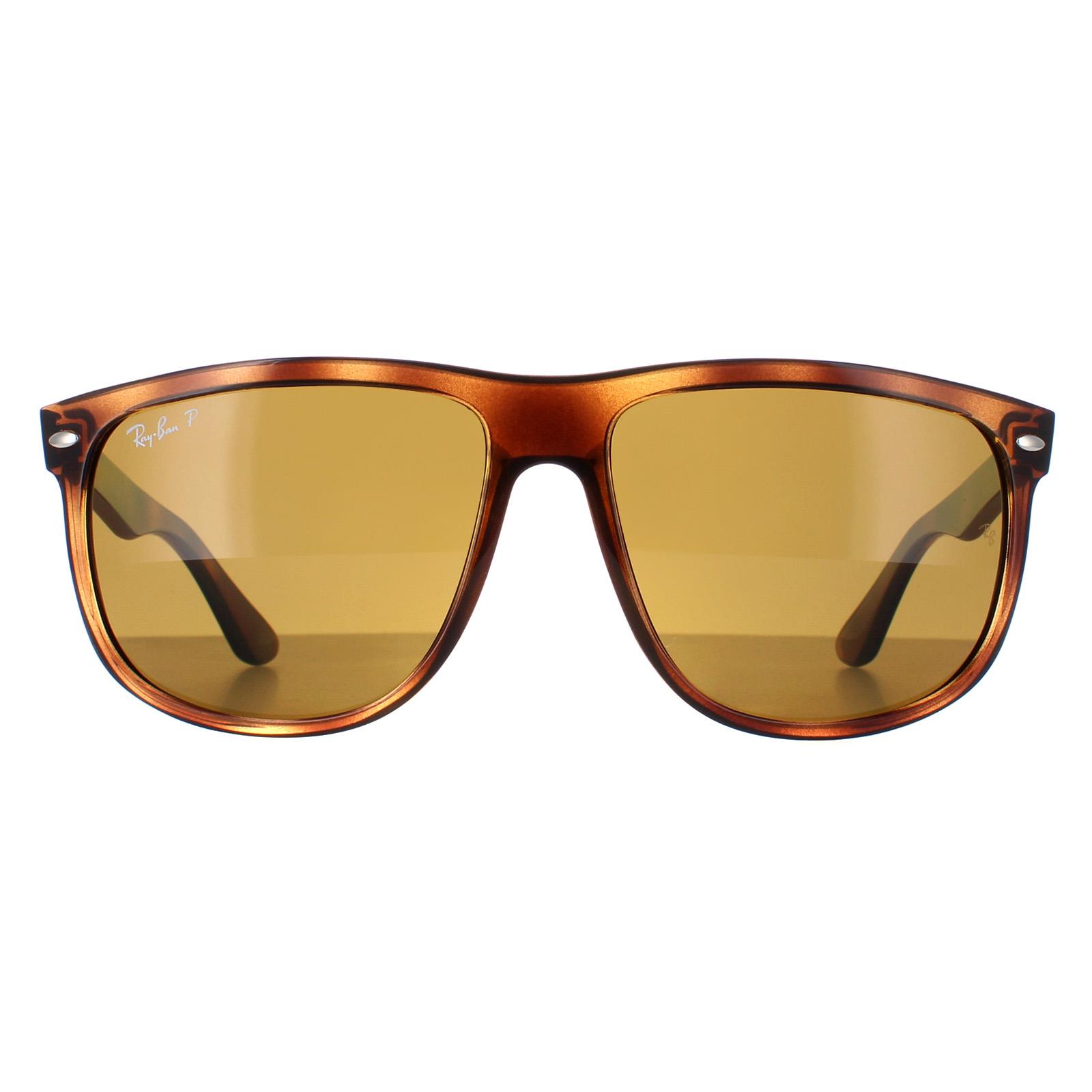 Brown Ray-Ban Brown Rectangle Tortoise Brown Polarized 4147 Sunglasses, Image 1 of 4