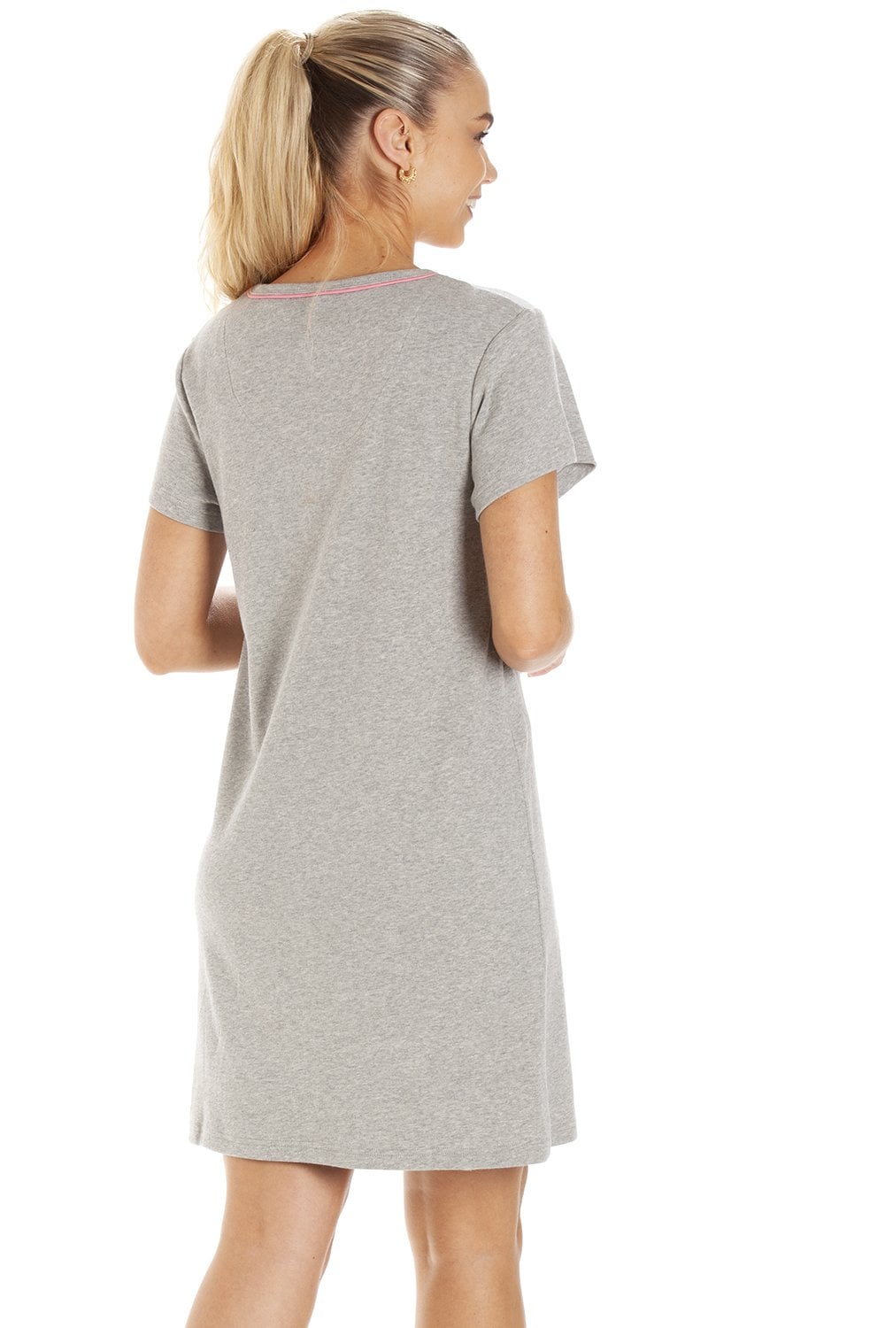 Grey Short Sleeve Pug Nightdress, Image 4 of 5
