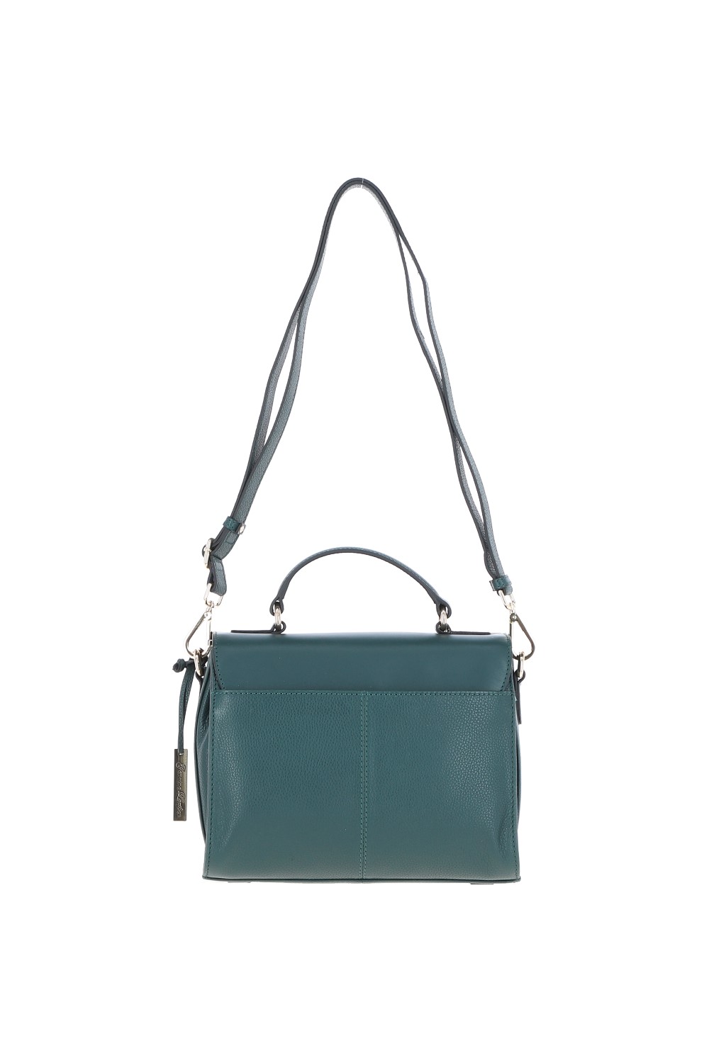 Green Real Leather Flap Over Handbag, Image 4 of 4