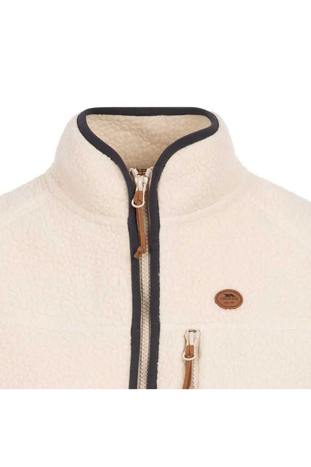White Quake Leather Trim Fleece Jacket, Image 4 of 4
