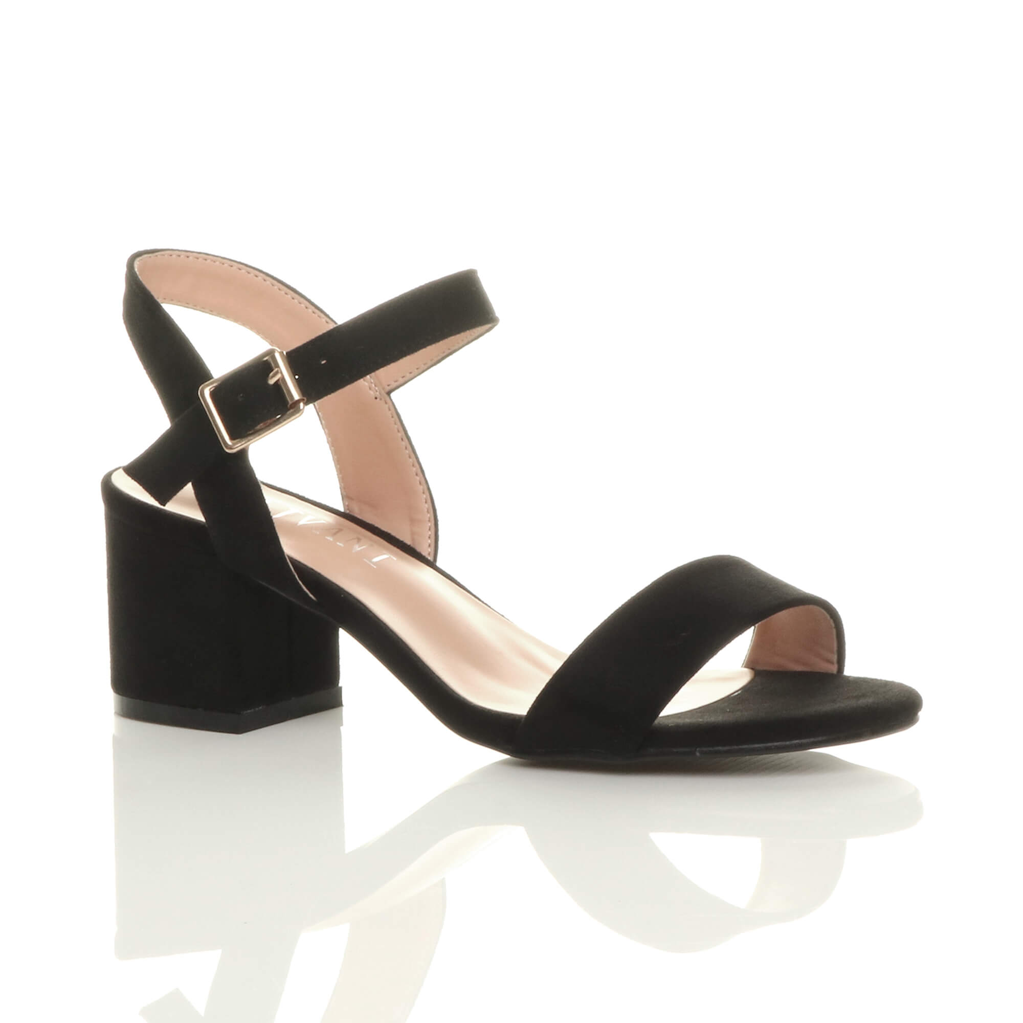 Purple Mid Block Heel Strappy Sandals