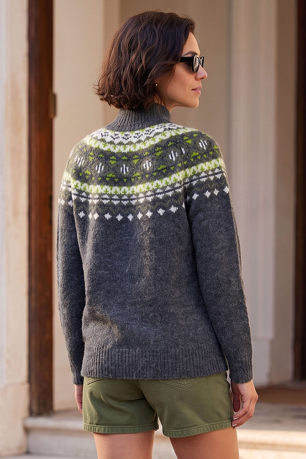 Dark Grey Fairisle Knit Jumper, Image 4 of 4