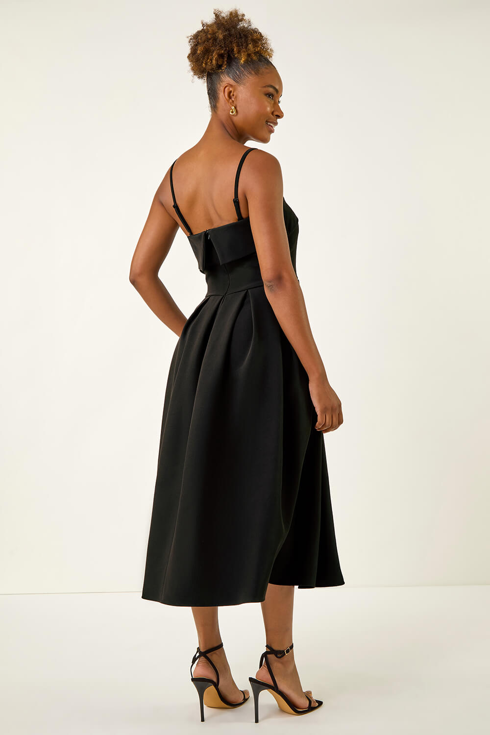 Black Bardot Premium Stretch Midi Dress | Roman UK Black Bardot Premium Stretch Midi Dress | Roman UK