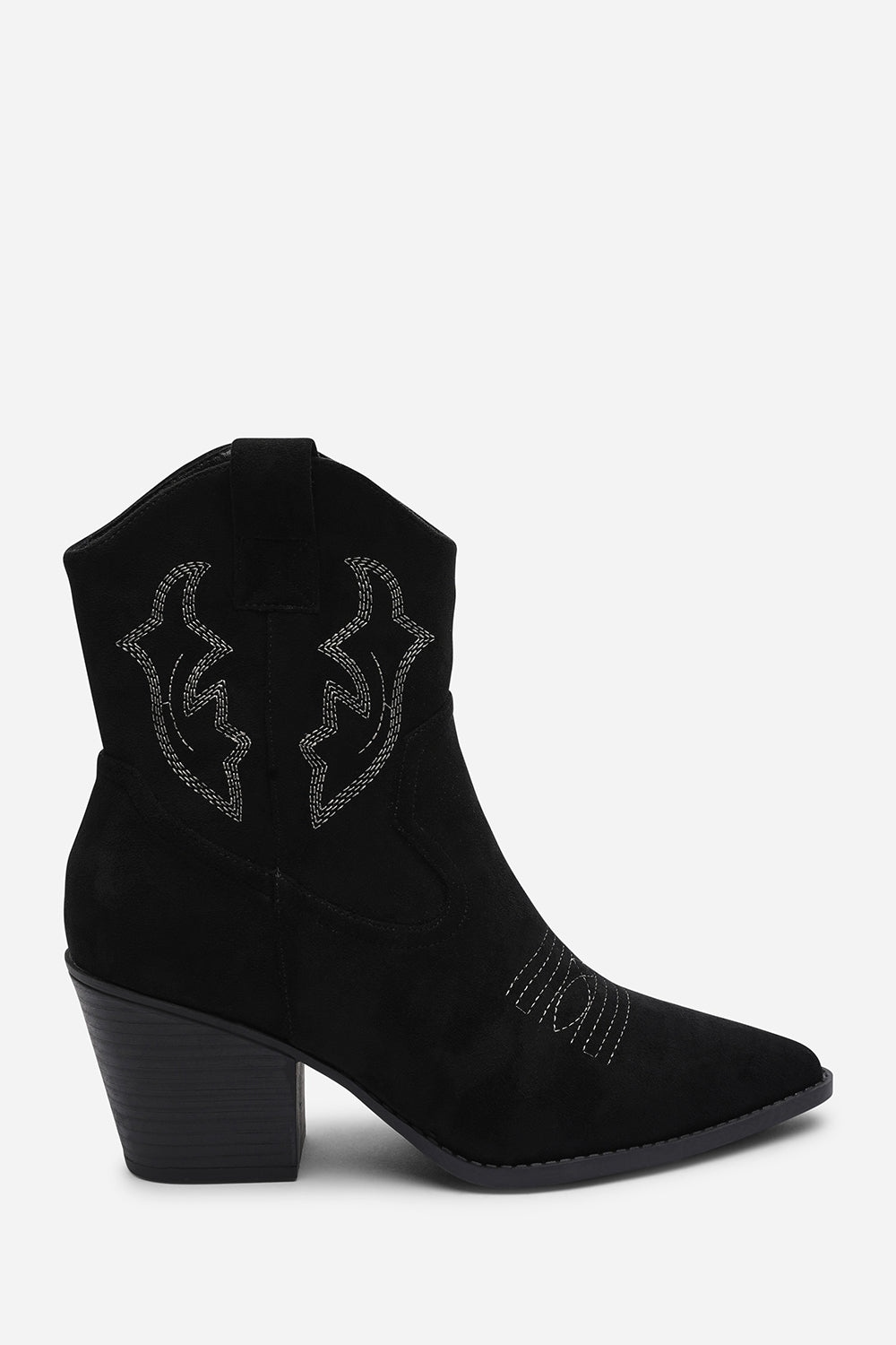 Black Seraphina Cowboy Boots Ankle Length Western Block Heel, Image 1 of 5