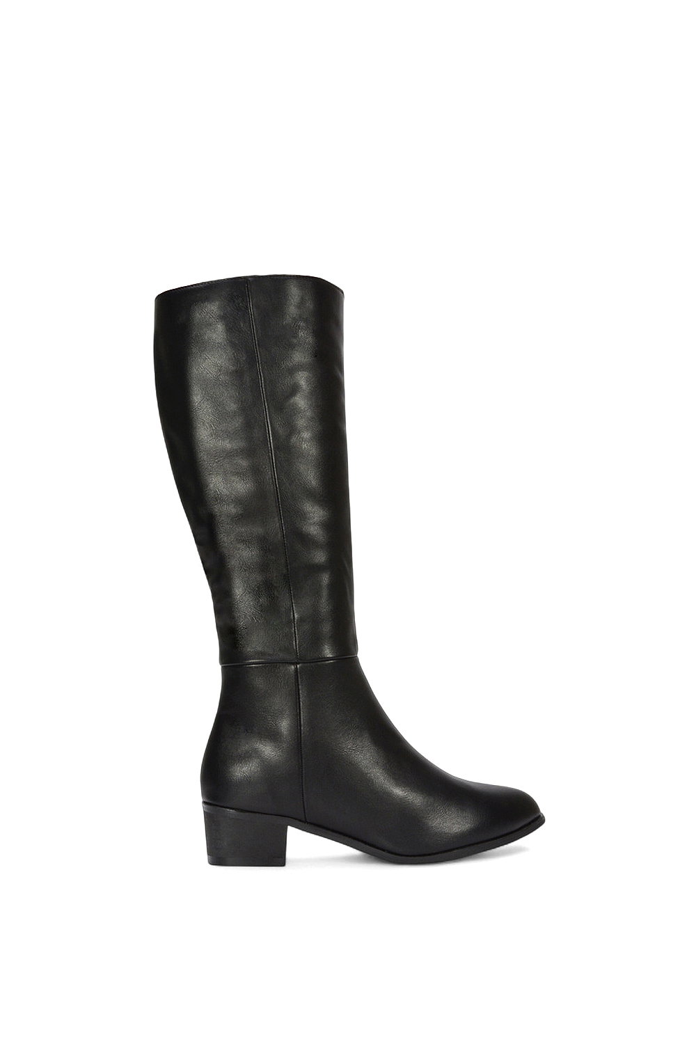 Black ‘Anne’ Knee High Boots with Low Block Heel, Image 1 of 6