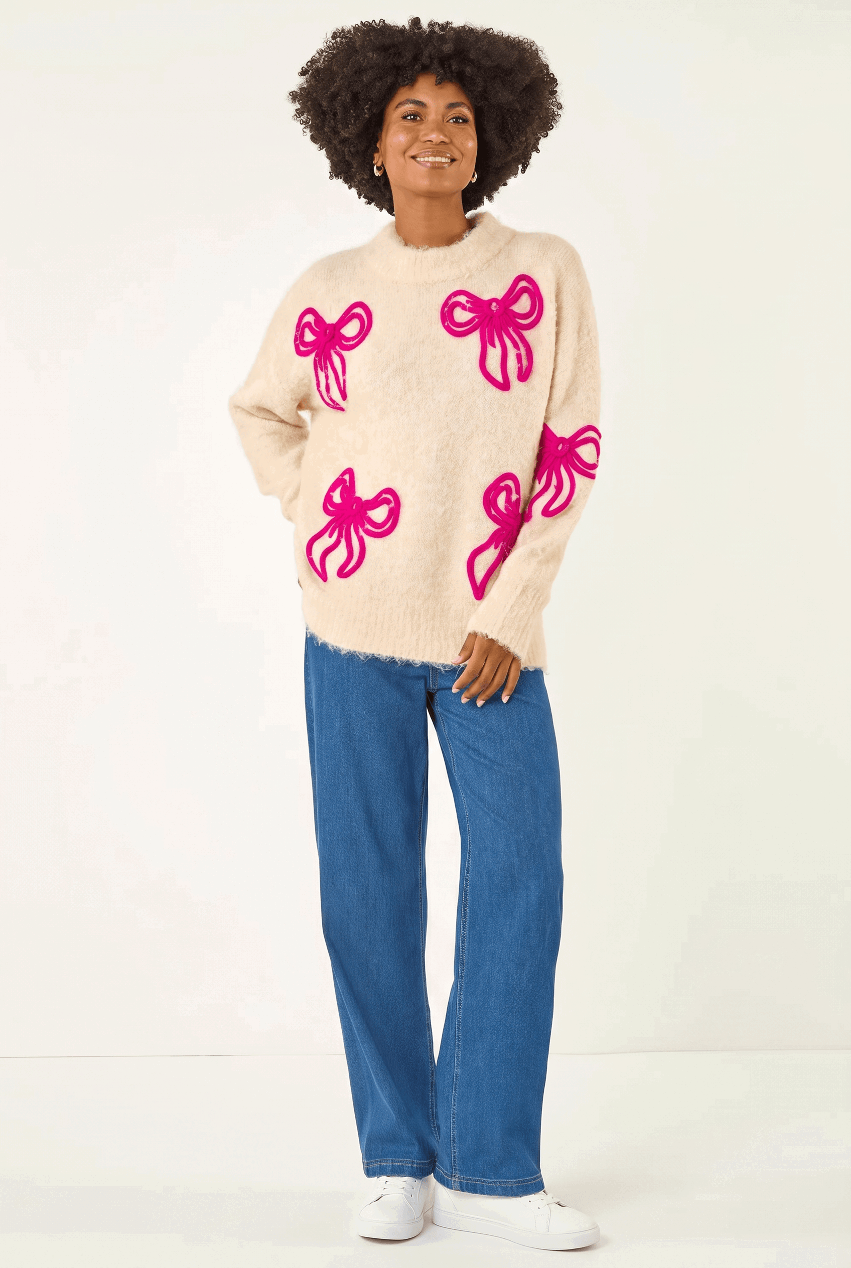 Ivory Soft Bow Knit Jumper, Image 3 of 7