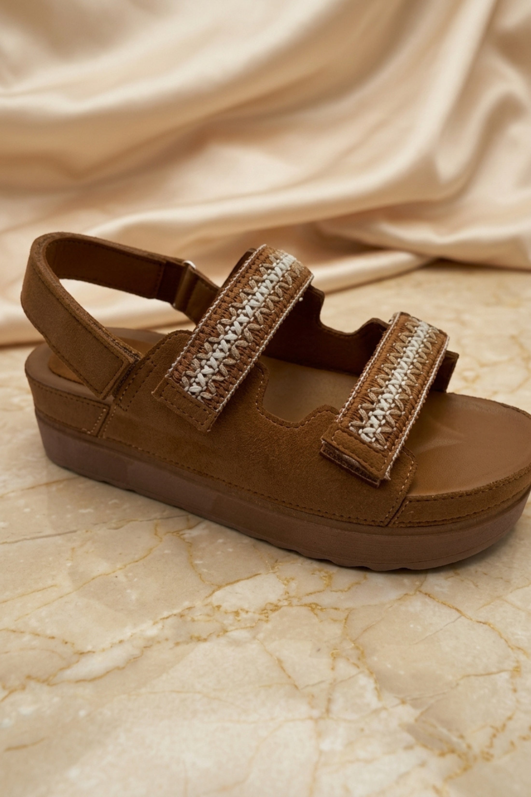 Brown Brown Gladiator Style Flat Sandals - Jessica, Image 1 of 2