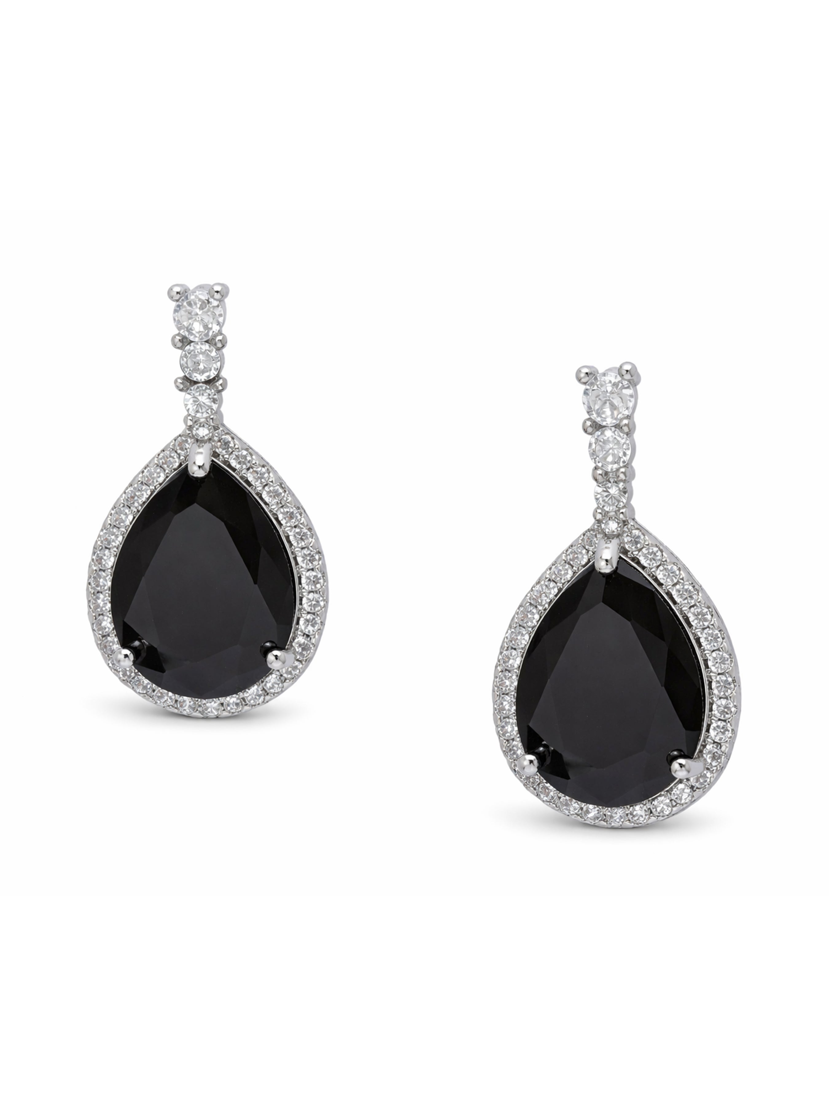 Pink Halo Teardrop Sparkle Drop Earrings