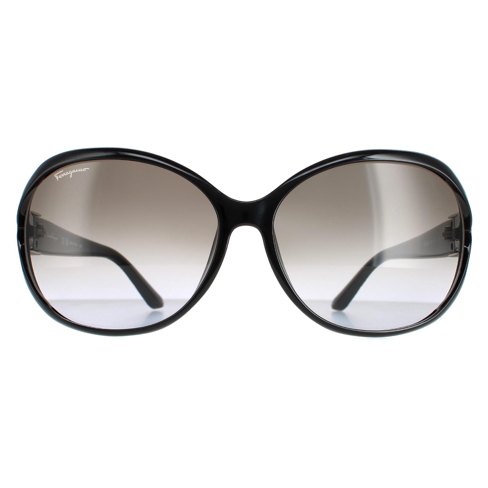 Black Salvatore Ferragamo Black Oval Black Grey Gradient SF770SA, Image 1 of 4