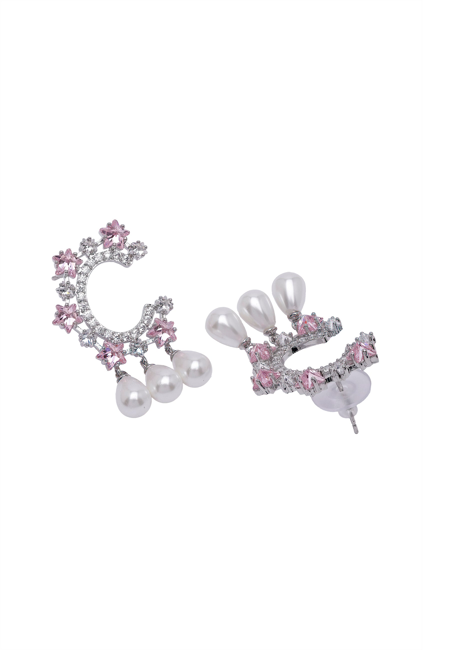 Light Pink Diva C-Shaped Drop Earrings, Image 3 of 5