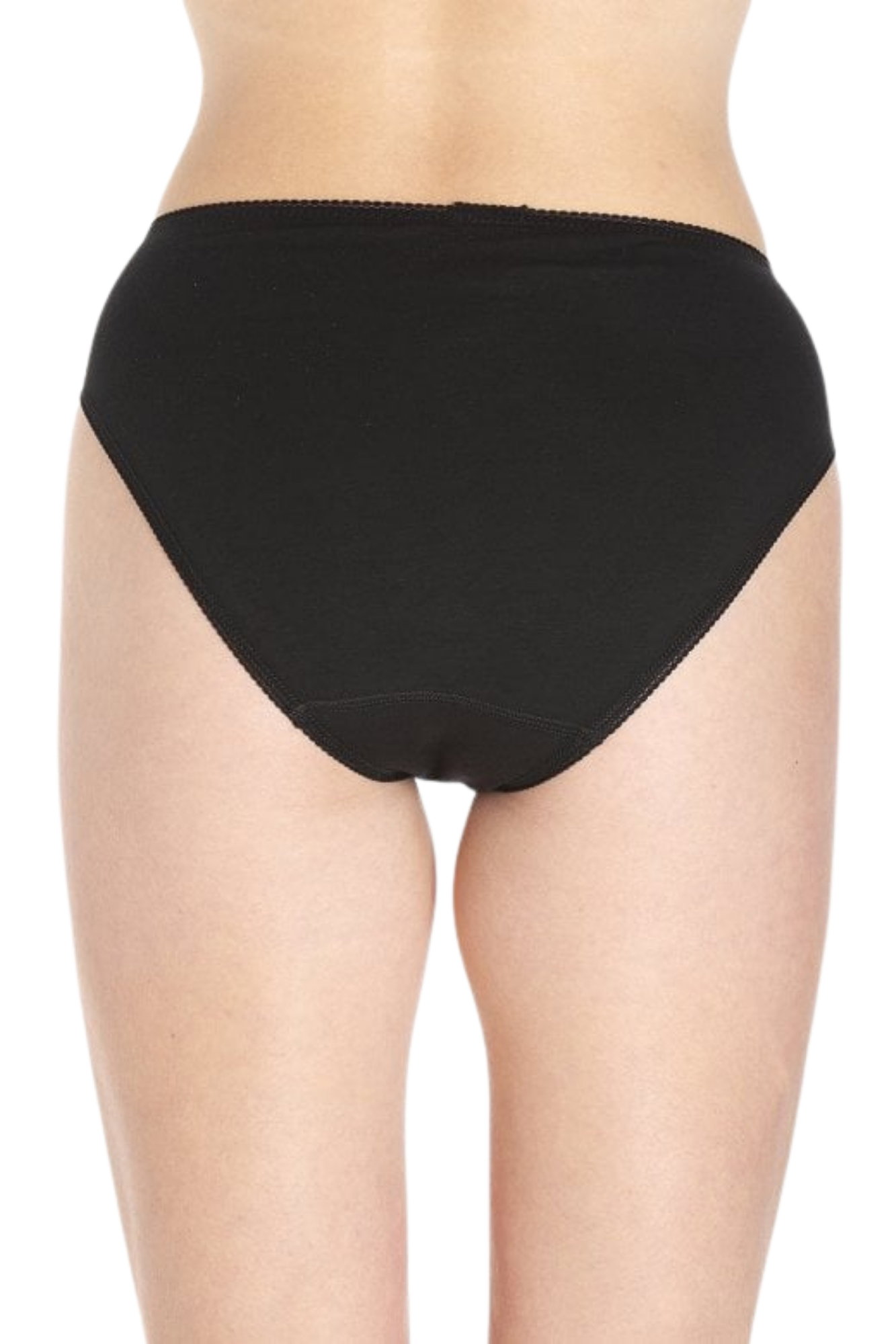 Black Camille Lingerie Black 3 Pack Lace Front HI-Leg Briefs, Image 3 of 4
