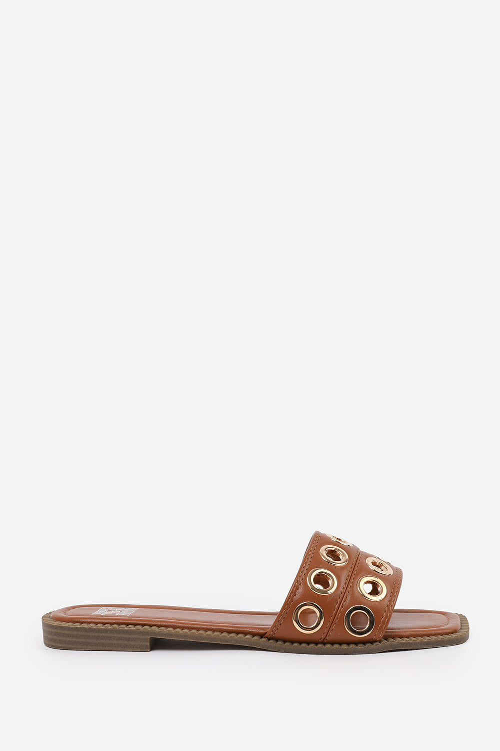 Tan 'Cher' Flatform Sandal With Stylish Eyelet, Image 2 of 5