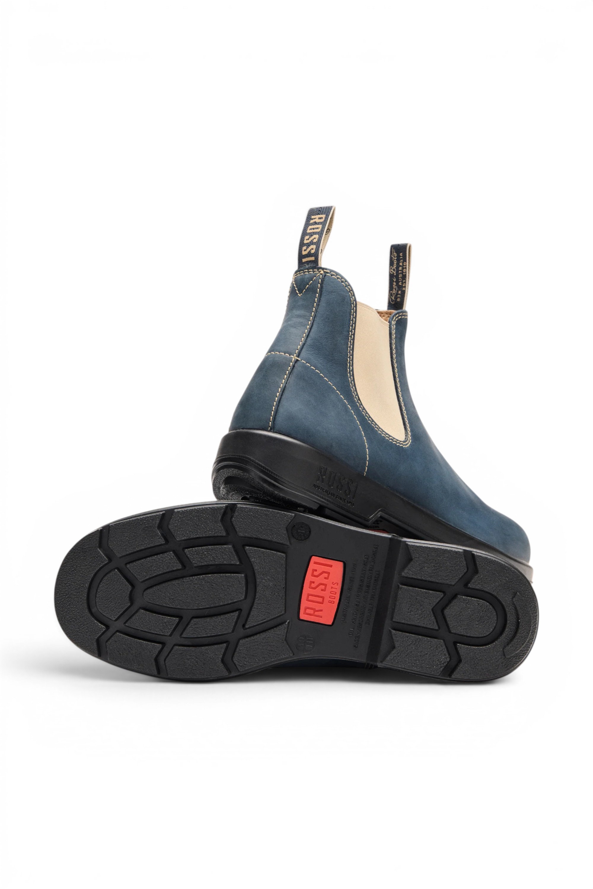 Blue Leather Outdoor Chelsea Boots-Spinifex, Image 4 of 6