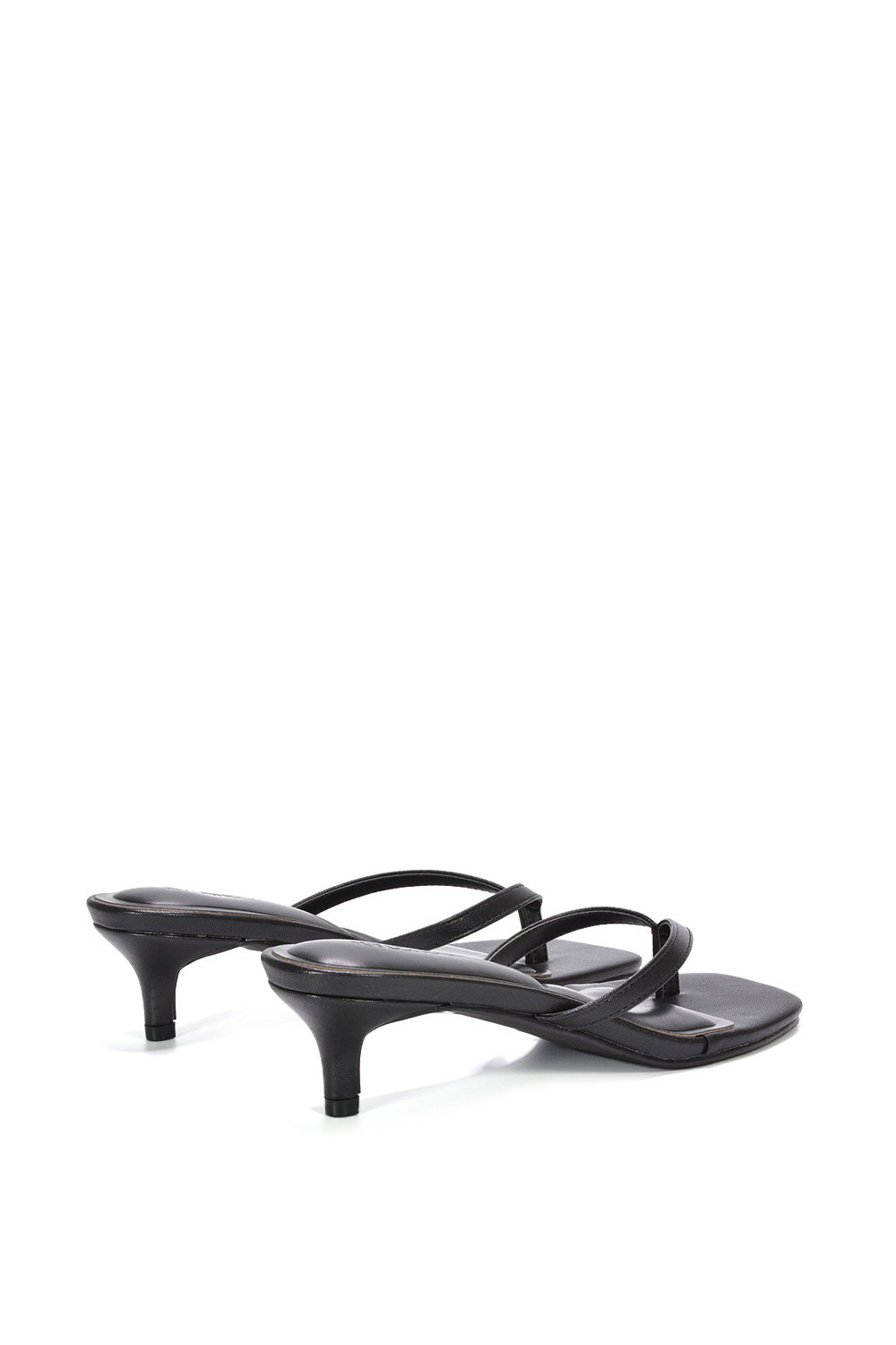 Black XY LONDON Black 'Violet' Slip On Flip Flop Kitten Heel Mule Heeled Sandals, Image 4 of 6