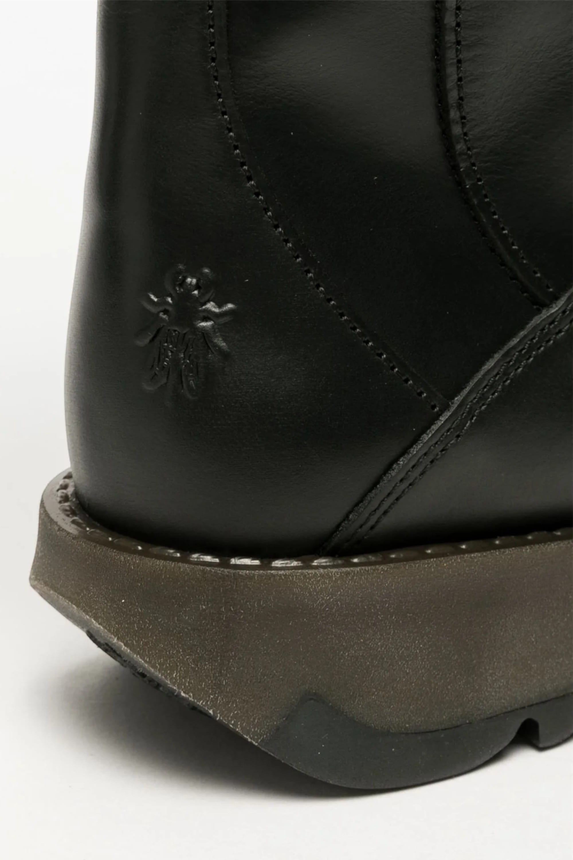Black Womens Heel Knee High Zip Up Boots-Mol 2, Image 7 of 7