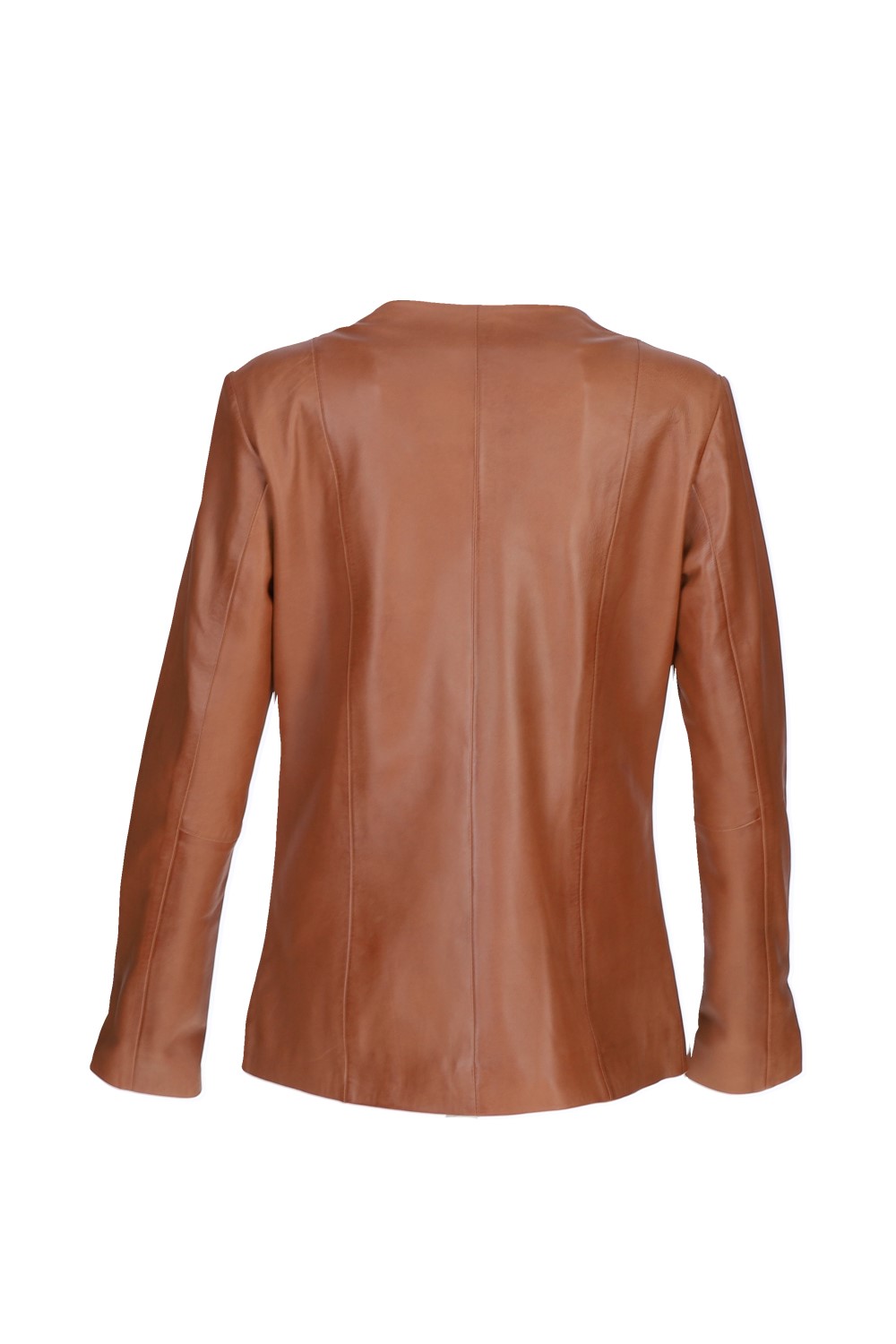 Tan Ashwood Leather Tan Real Leather Casual Collarless Jacket, Image 4 of 5