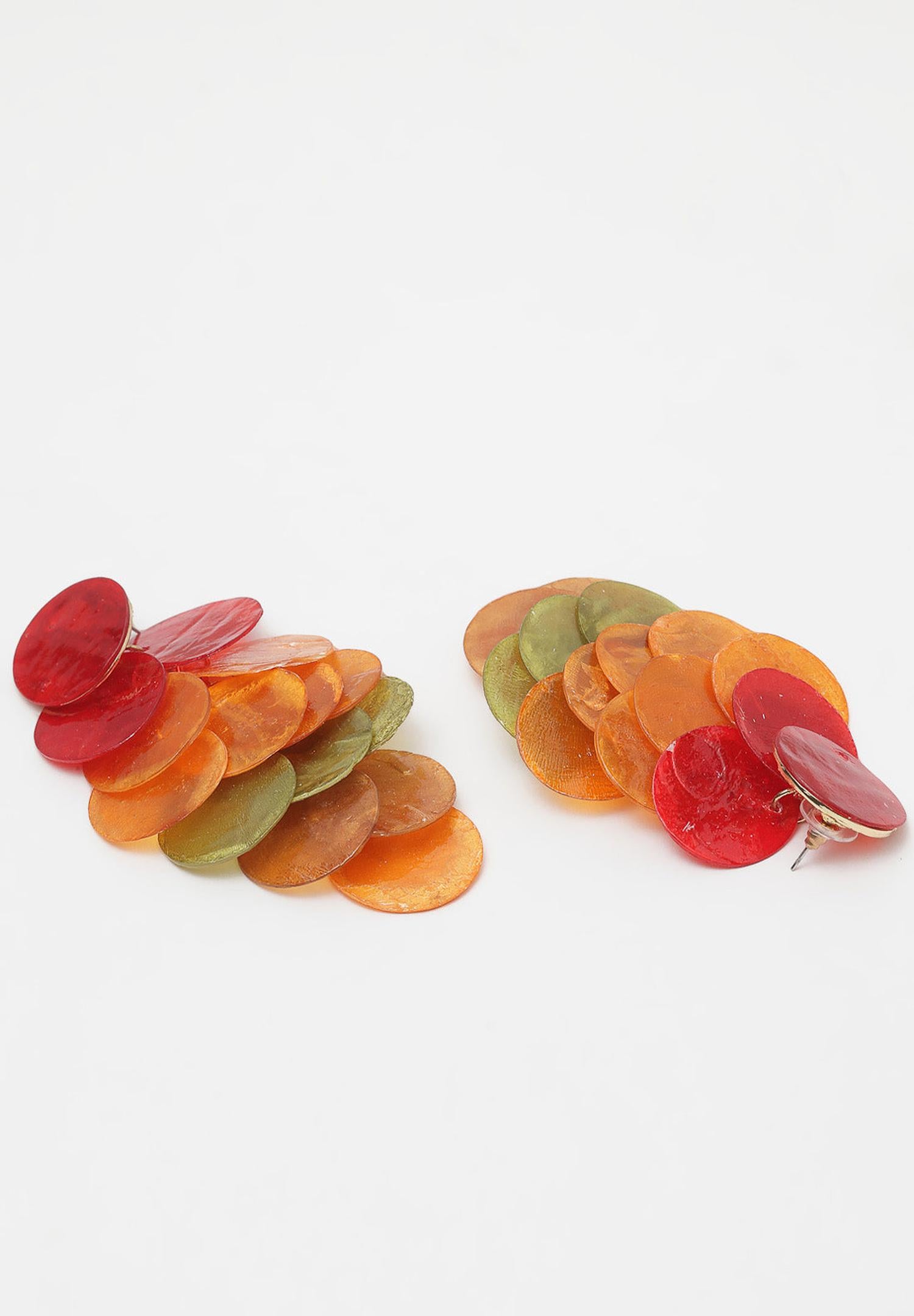 Multi Multi-colored Round Acrylic Earrings, Image 3 of 5