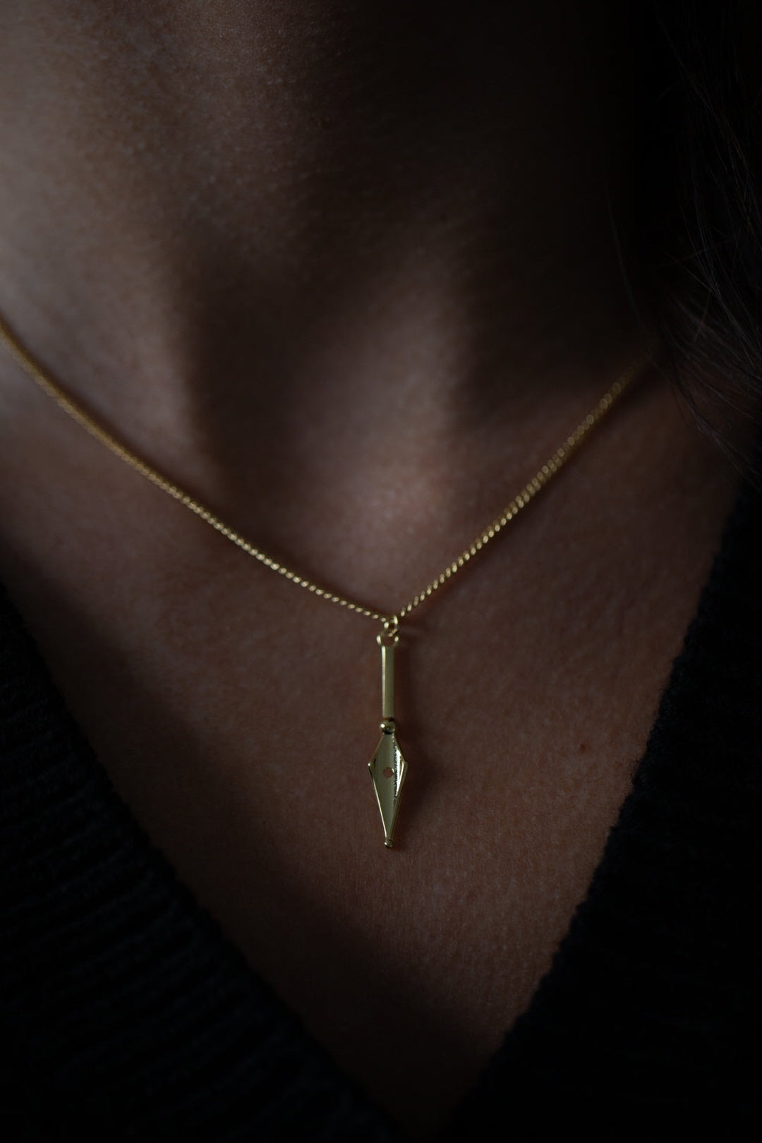Gold Gold Drop Down Arrow Necklace, Image 5 of 5