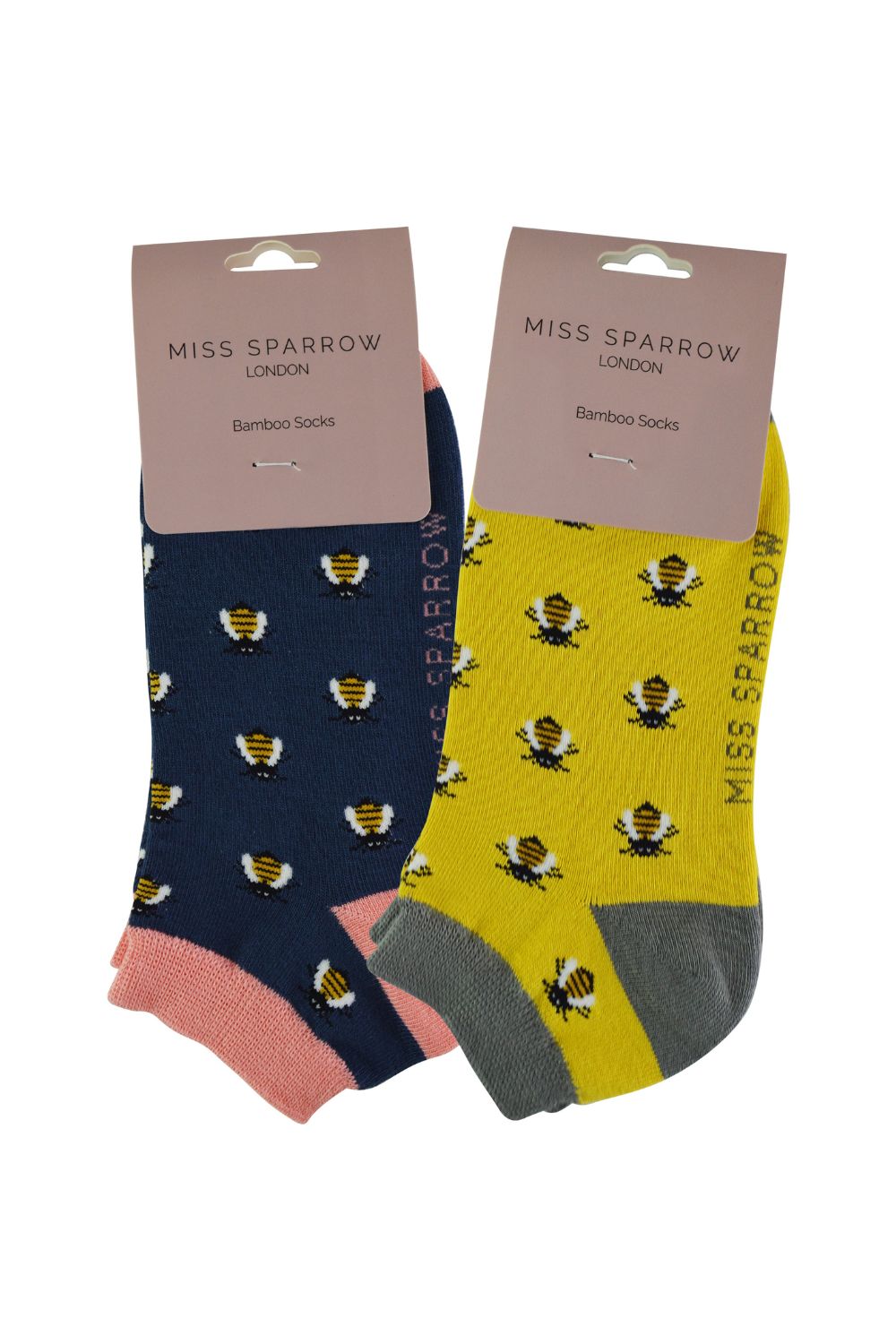 Navy 2 Pairs Breathable Bamboo Trainer Socks, Image 2 of 3