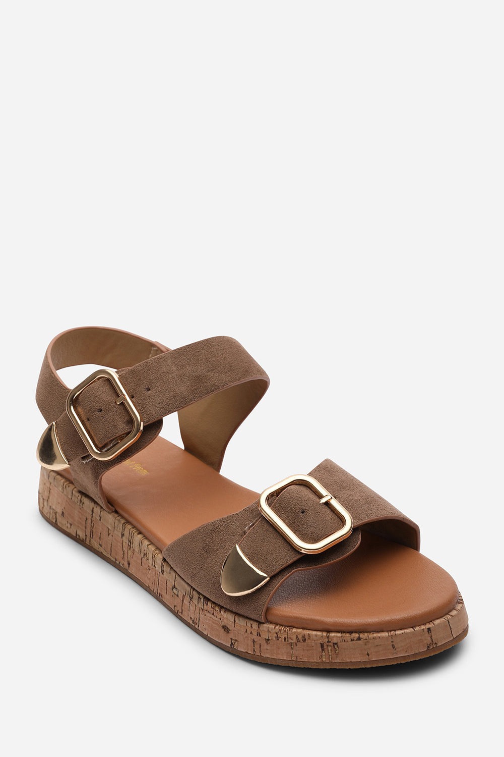 Camel Iridia Double Buckle Low Wedge Sandal, Image 3 of 6