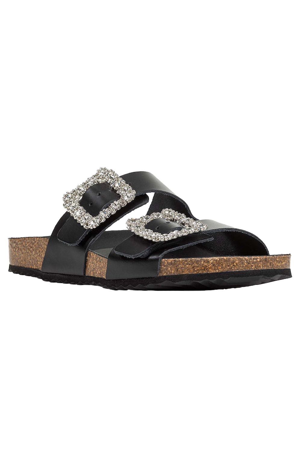 Black D Brionia R Grain Leather Sandals, Image 1 of 5