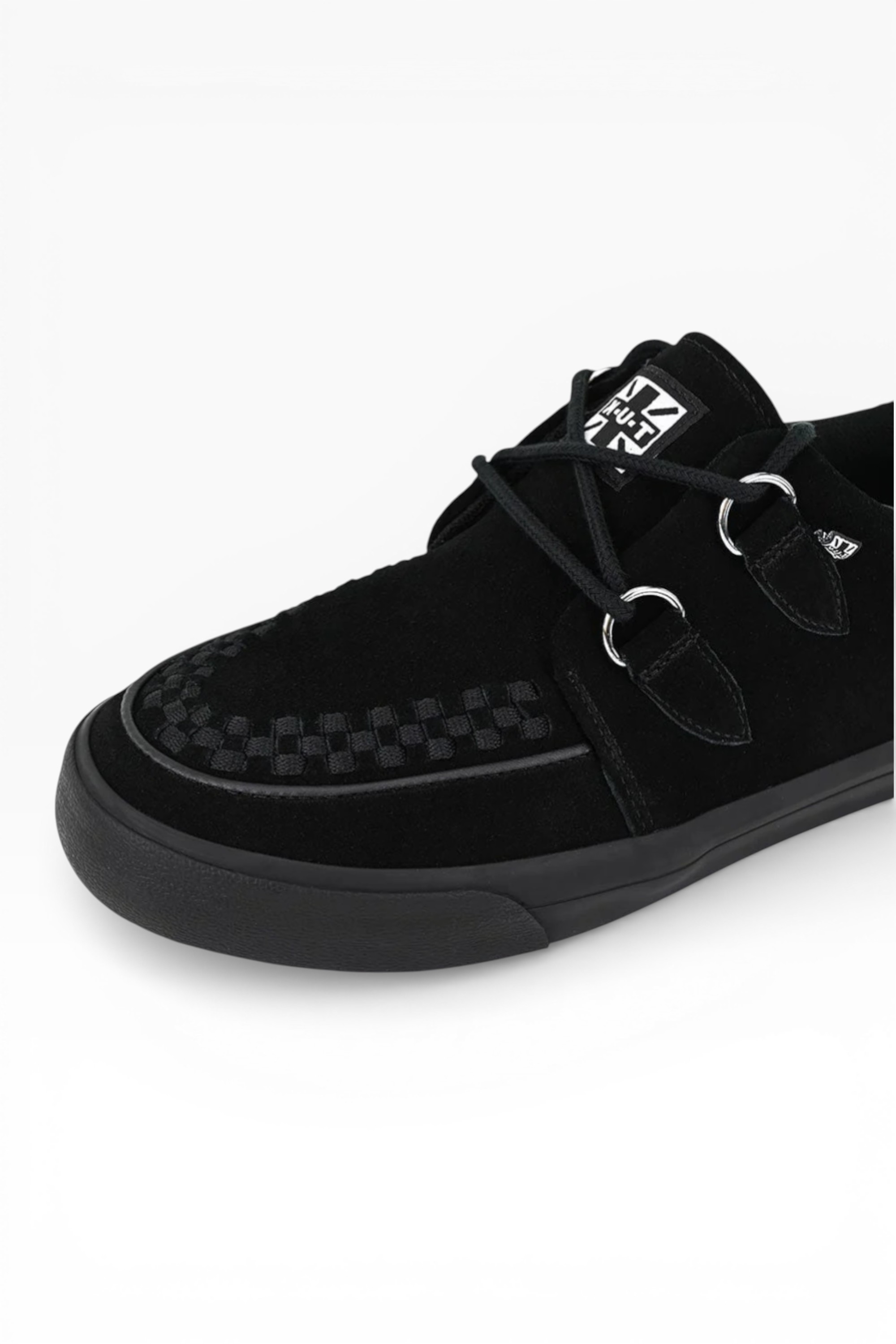 Black TUK Footwear Black Pointed Creeper Sneaker Suede Shoes, Image 5 of 8
