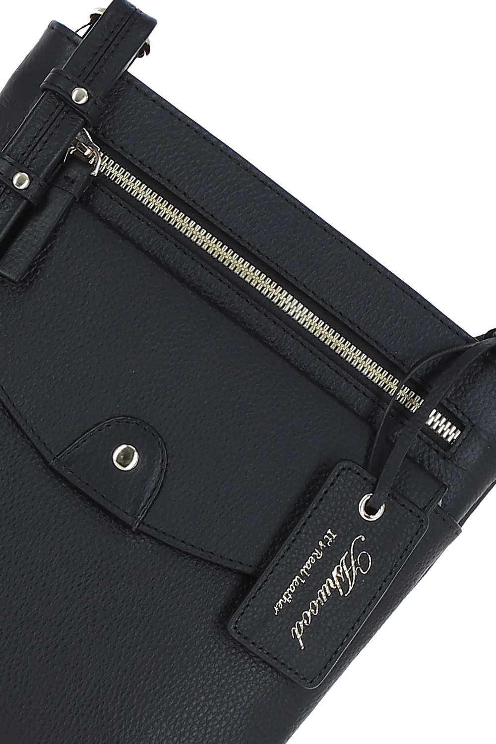 Black Ashwood Leather Black 'Five CB' Real Leather Cross Body Bag, Image 2 of 5