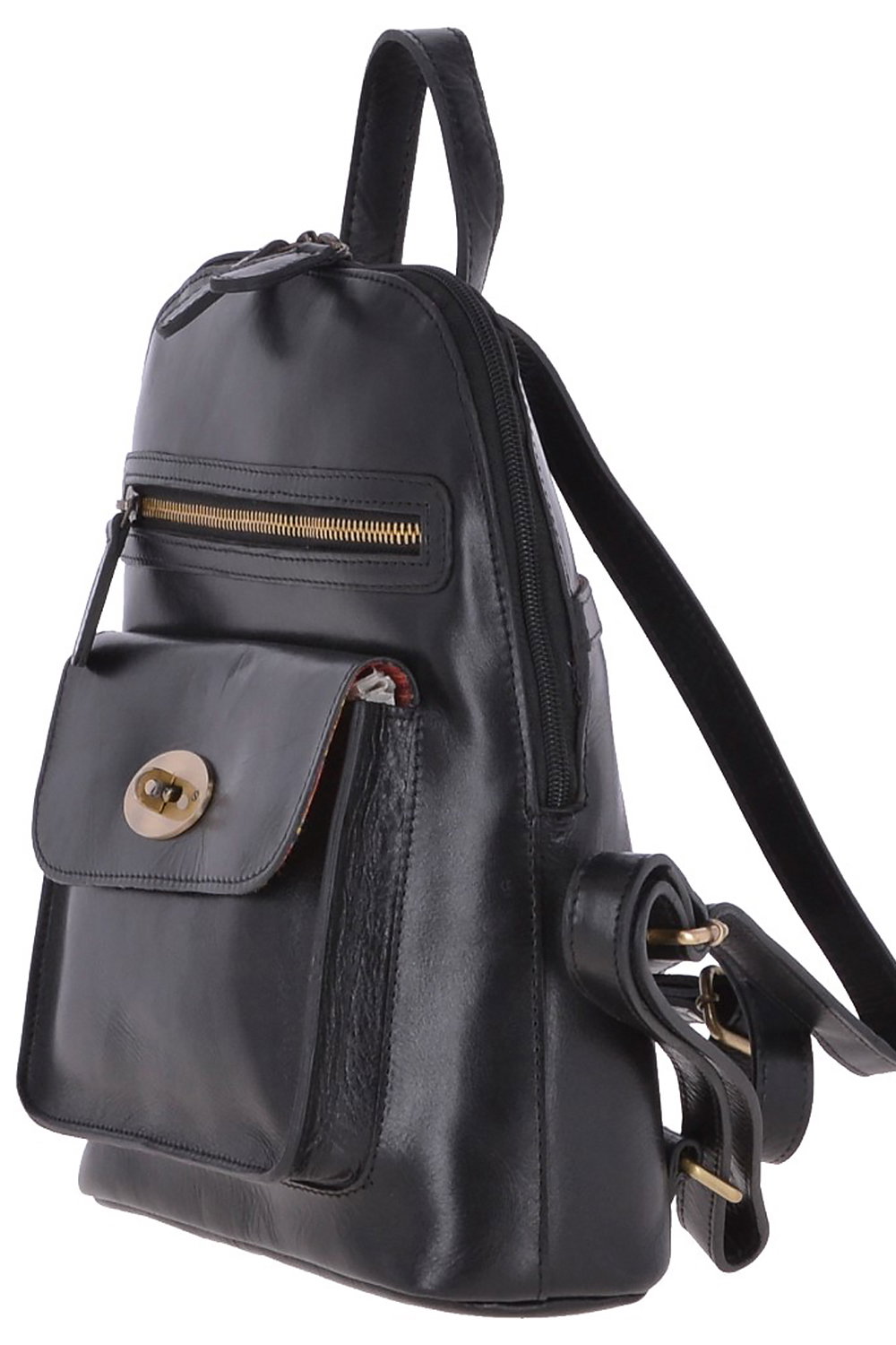 Black 'UrbanX' Vegetable Tanned Real Leather Backpack, Image 2 of 3