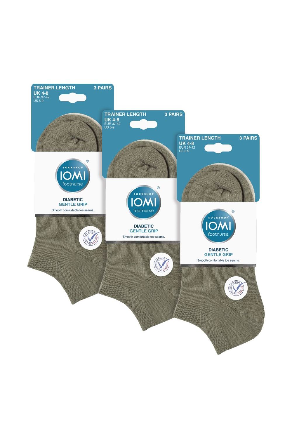 Grey 9 Pack Trainer Cotton Socks, Image 2 of 2