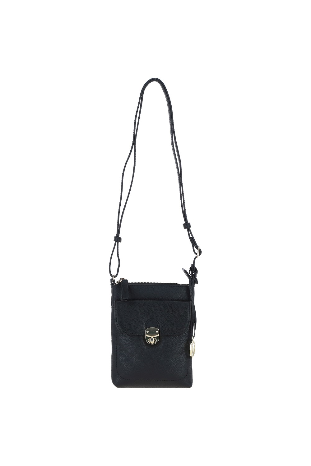 Black Real Leather Crossbody Bag, Image 2 of 4
