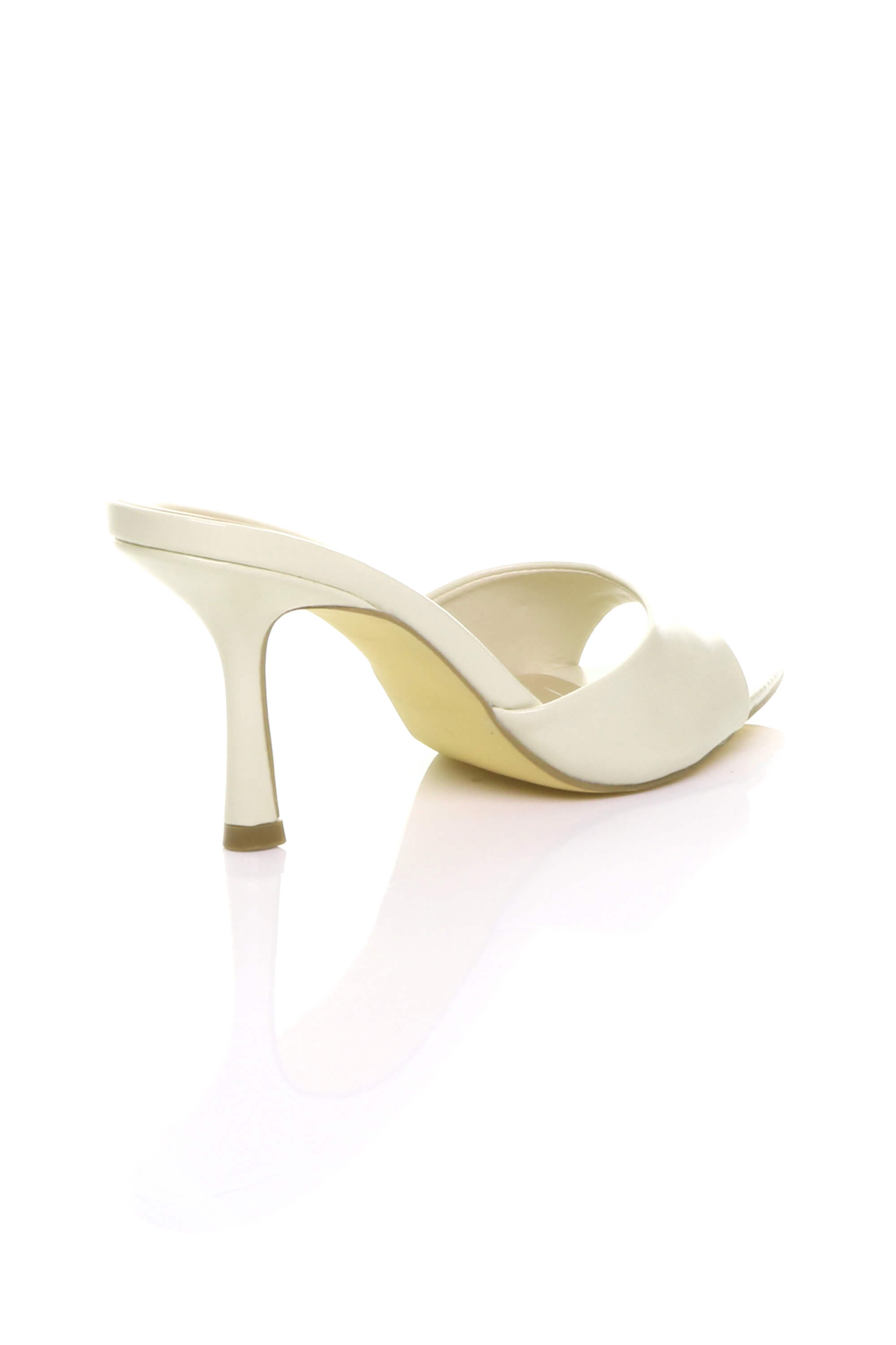 Beige AJVANI Beige High Heel Pointed Peep Toe Sandals Mules, Image 4 of 4