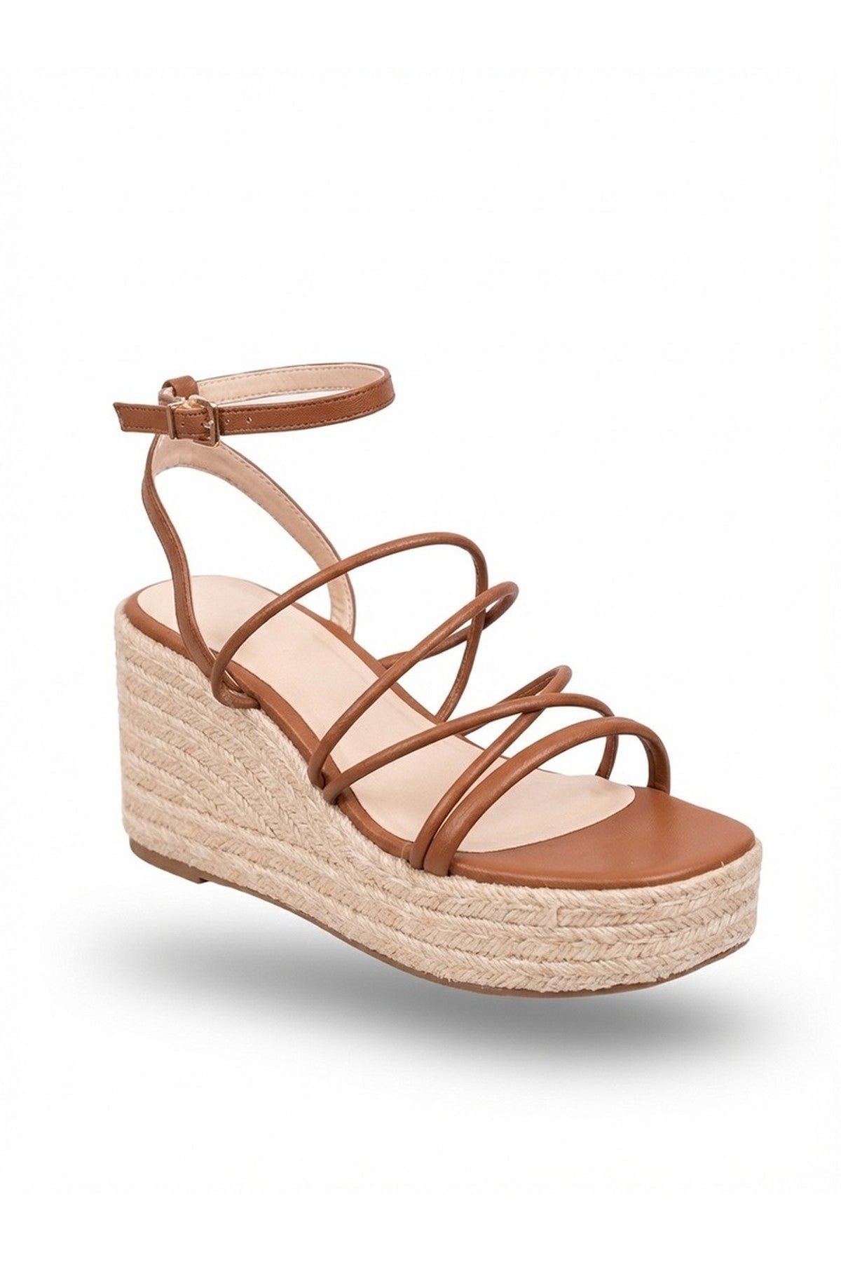 Black Olivia Womens Strappy Espadrille Platform Sandals