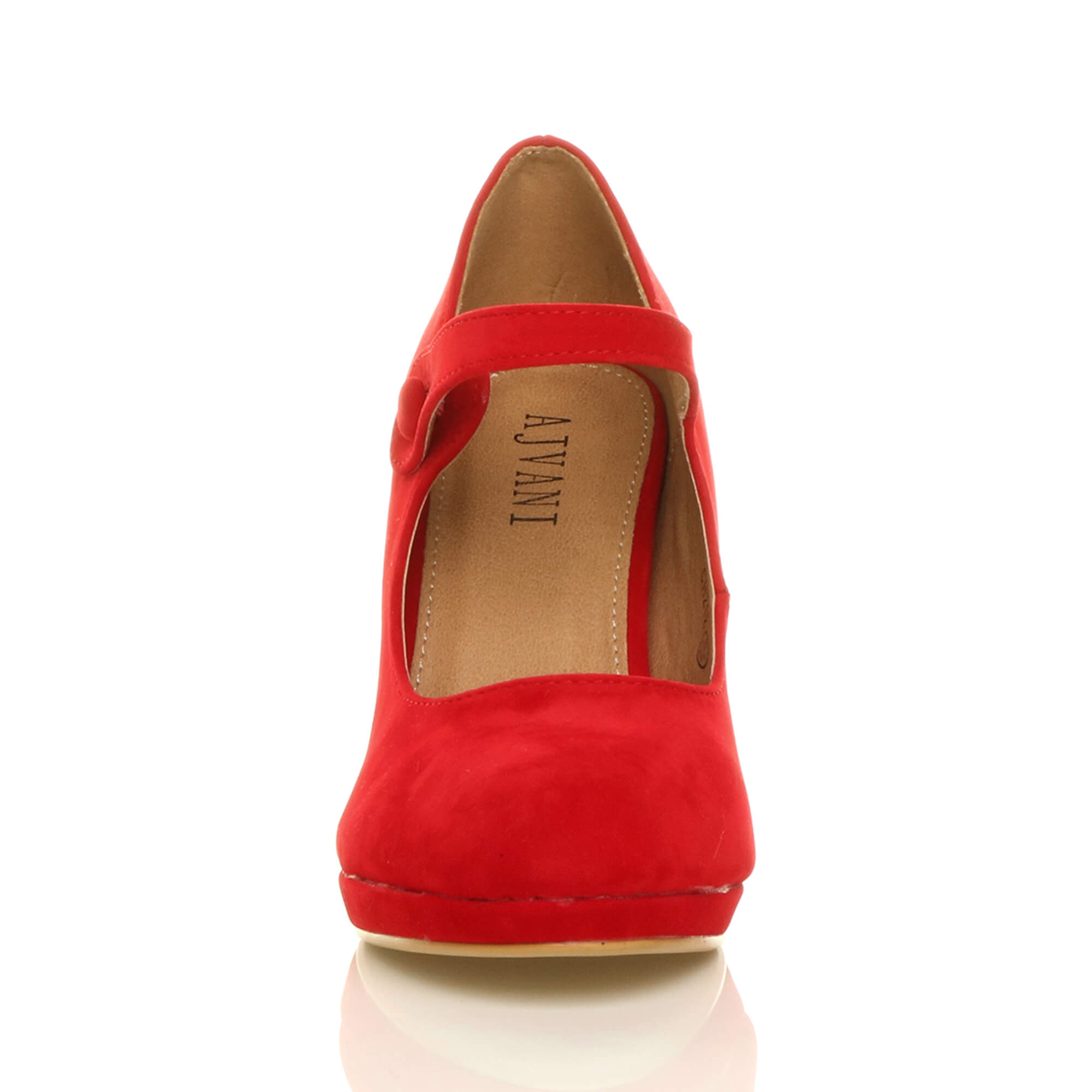 Red AJVANI Red High Heel Mary Jane Court Shoes, Image 6 of 6