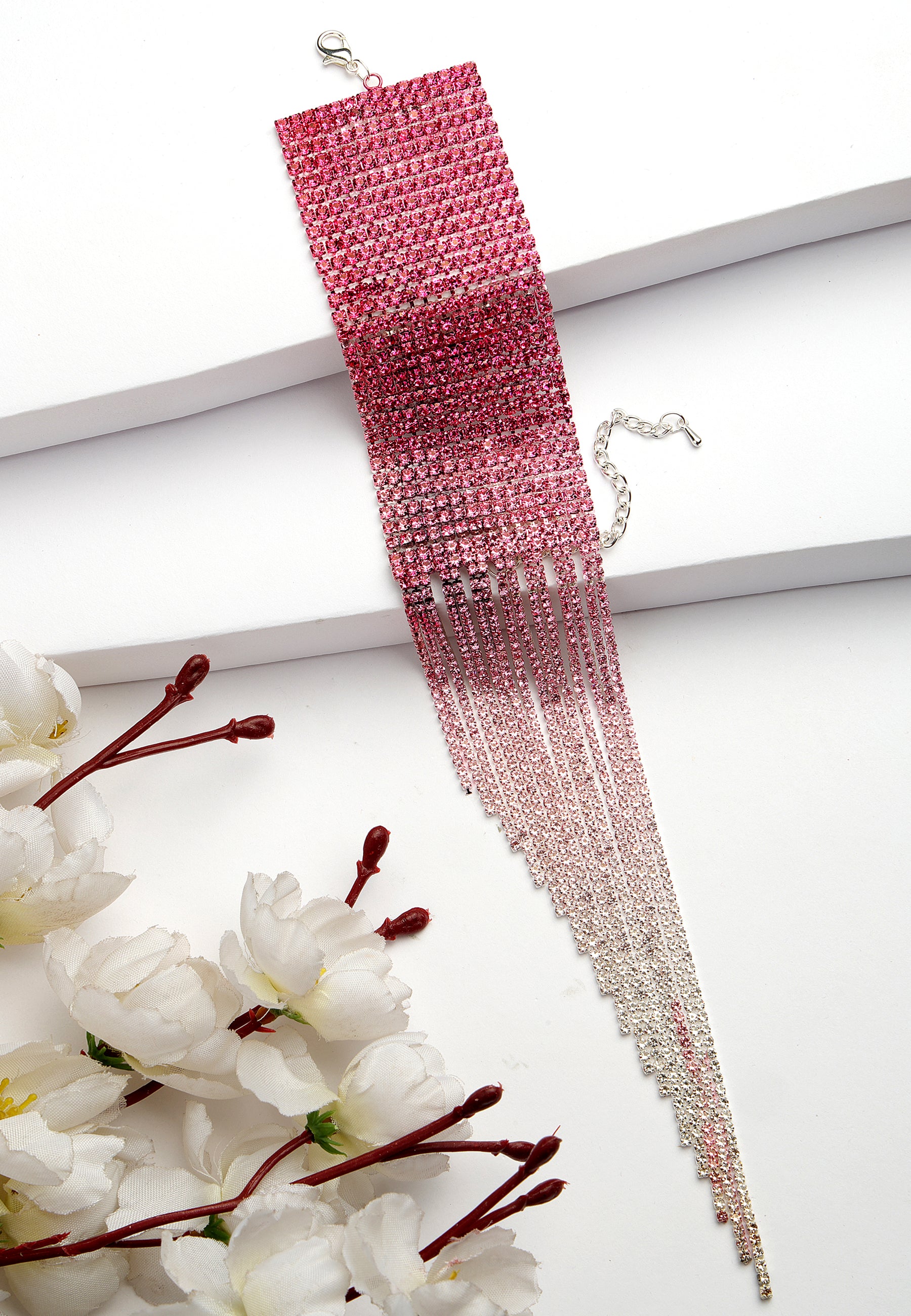 Pink Diva Collection Pink Glitter Chevron Bracelet, Image 2 of 8