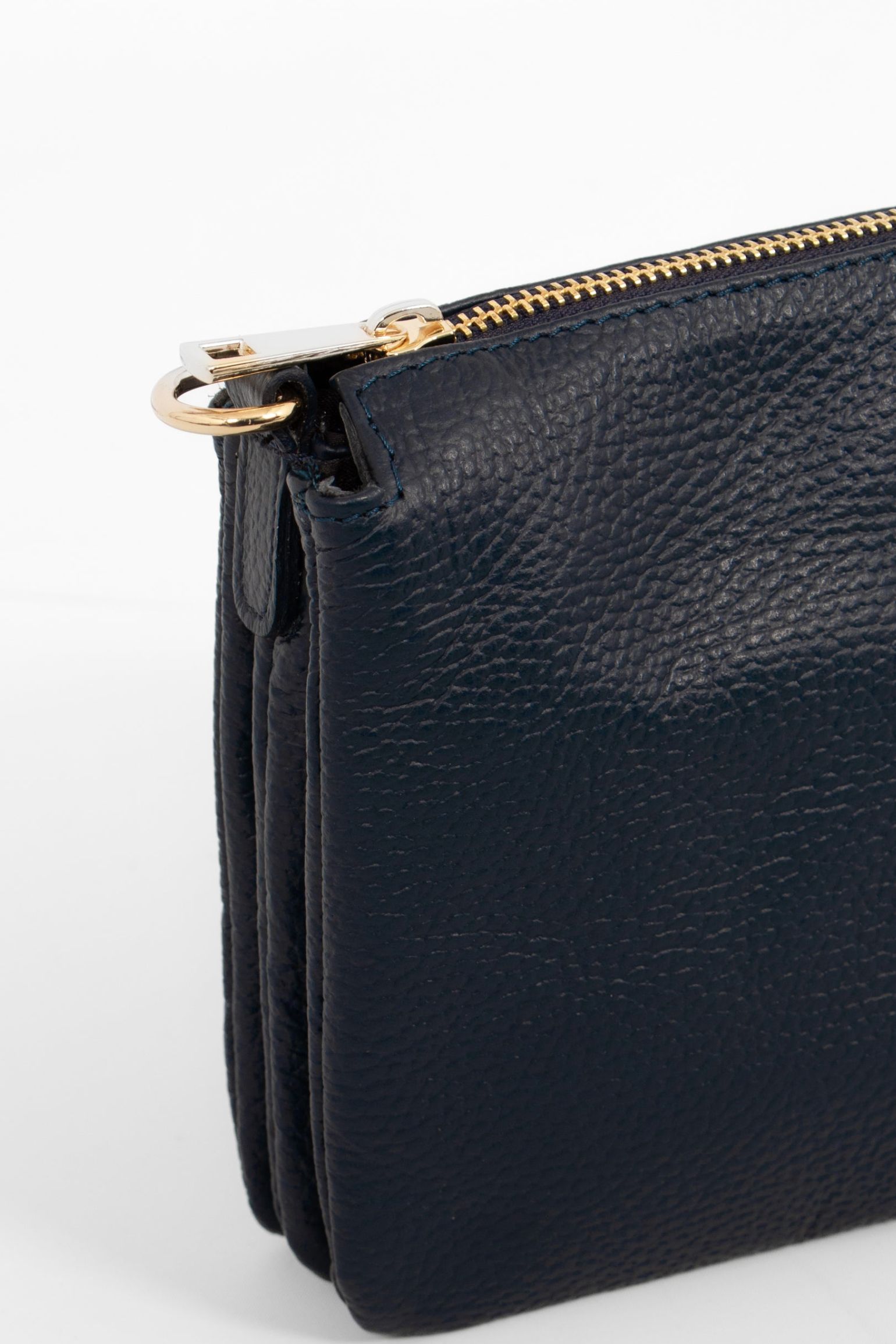 Navy Blue Gia Italian Leather Crossbody Bag, Image 3 of 3
