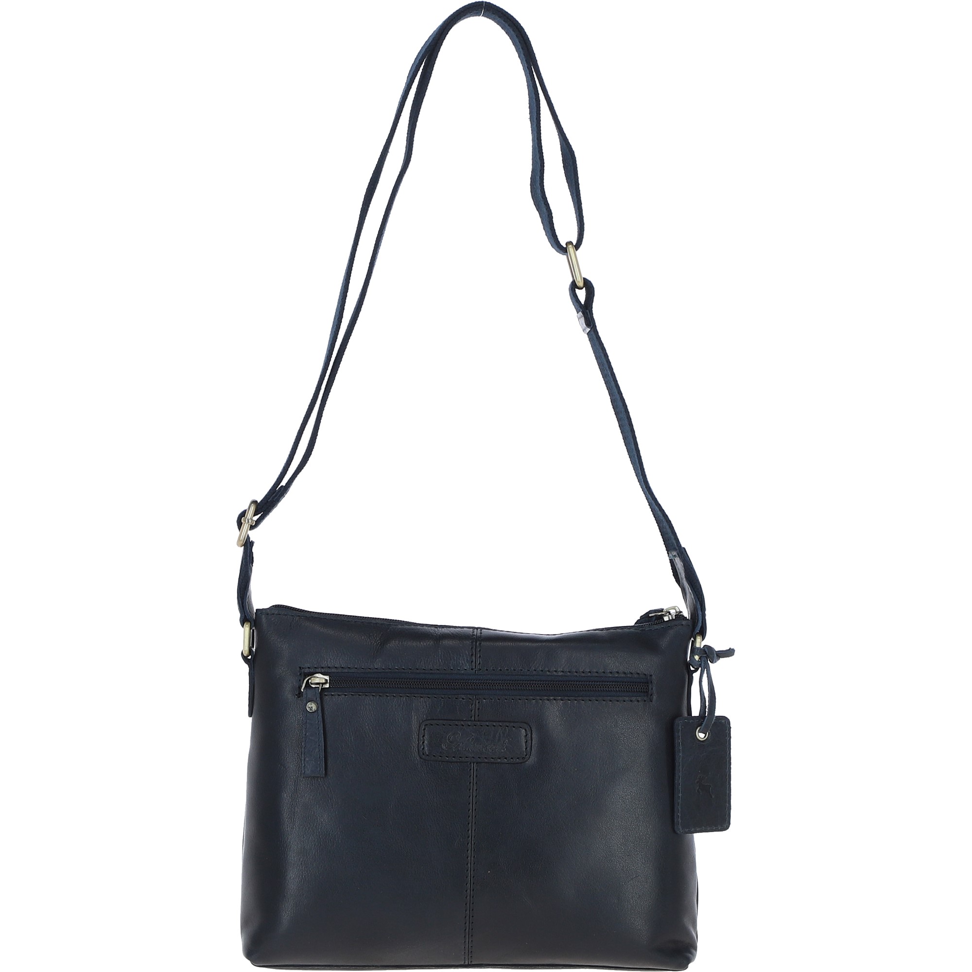 Navy Exquisite Real Leather Cross Body Bag, Image 5 of 5