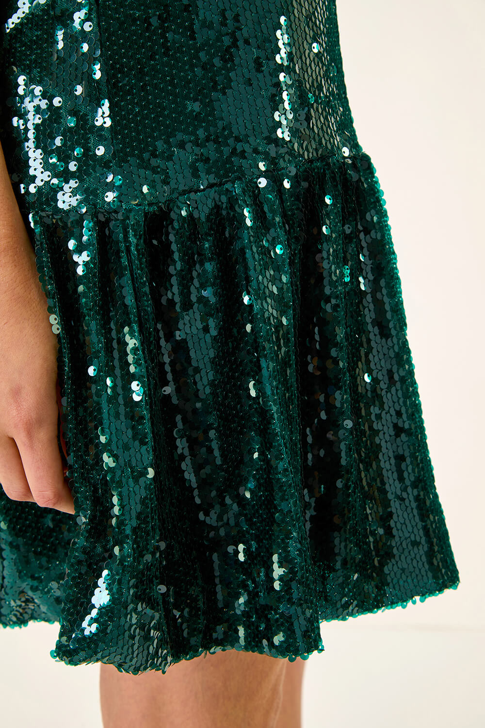 Forest  Sequin Bow Back Dress, Image 6 of 5